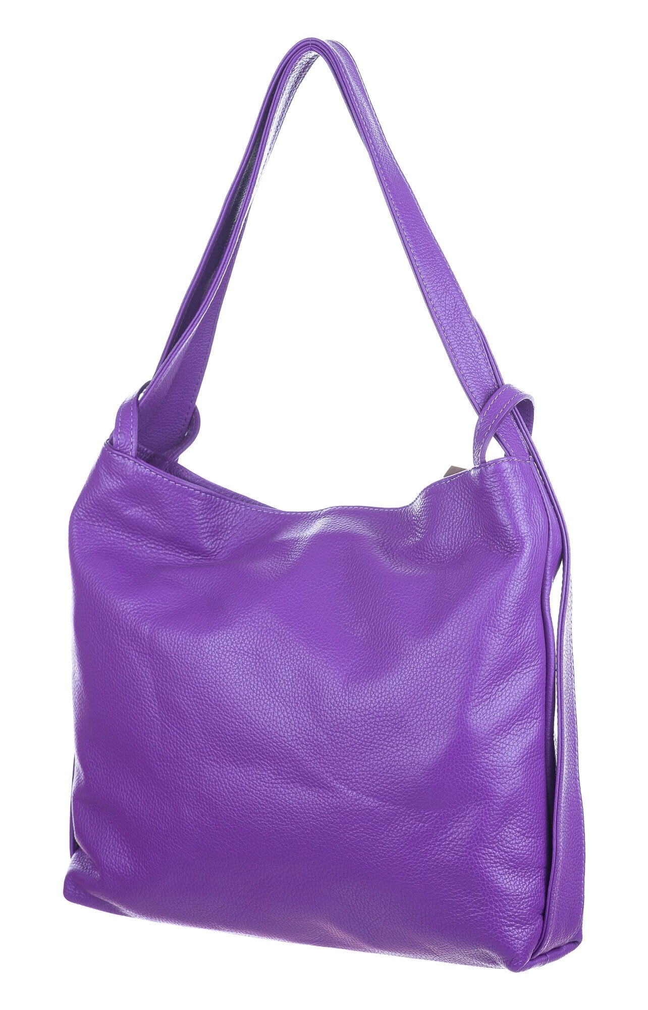 Italian Italy Genuine Leather Purple Backpack Convertible Bag Brass Hardware The Valentina Italy Genuine Leather Green Convertible Bag is  main image 2