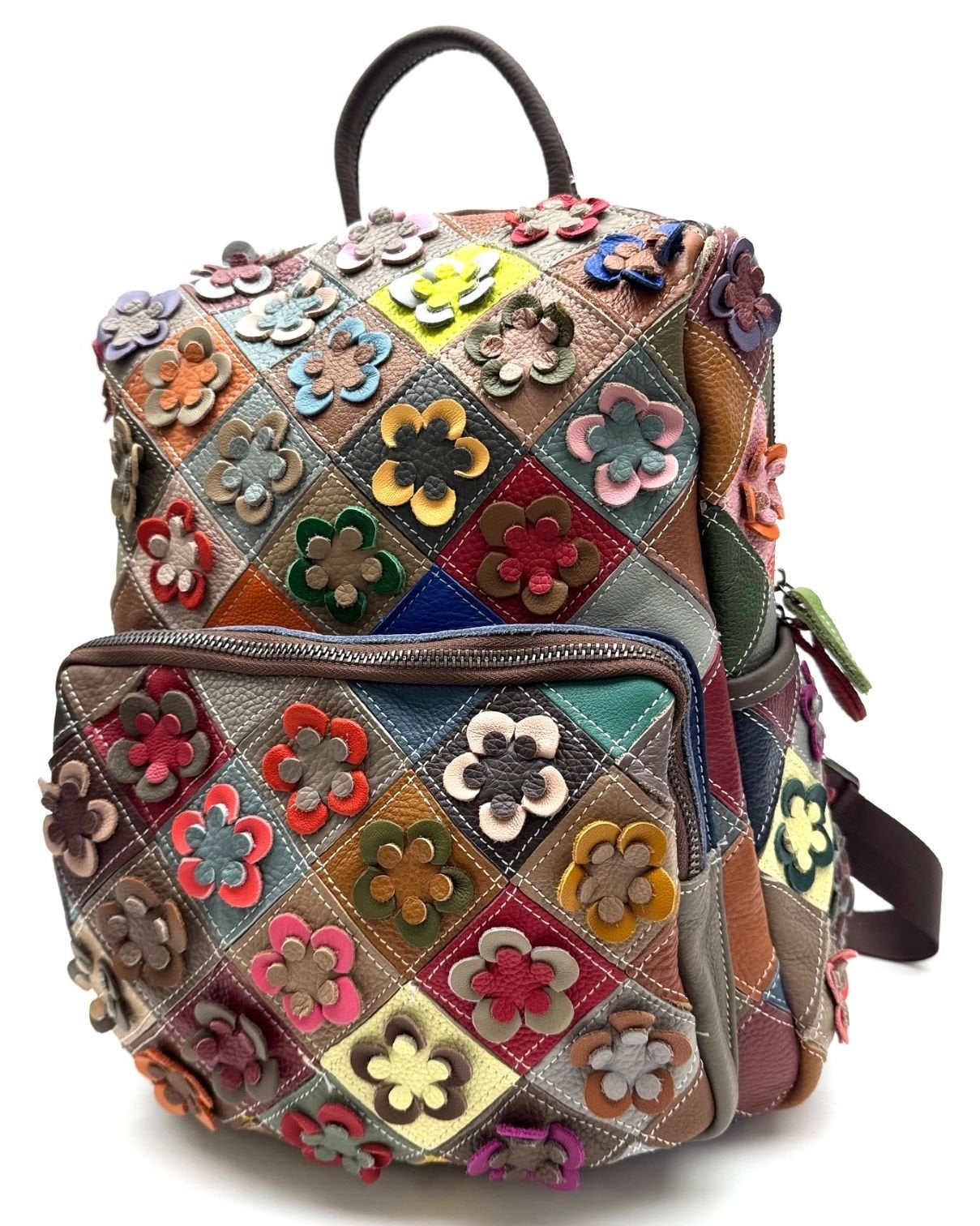バッグ apolina Hattie Patchwork Backpack Soft buffered genuine leather backpack bag for woman MONTE