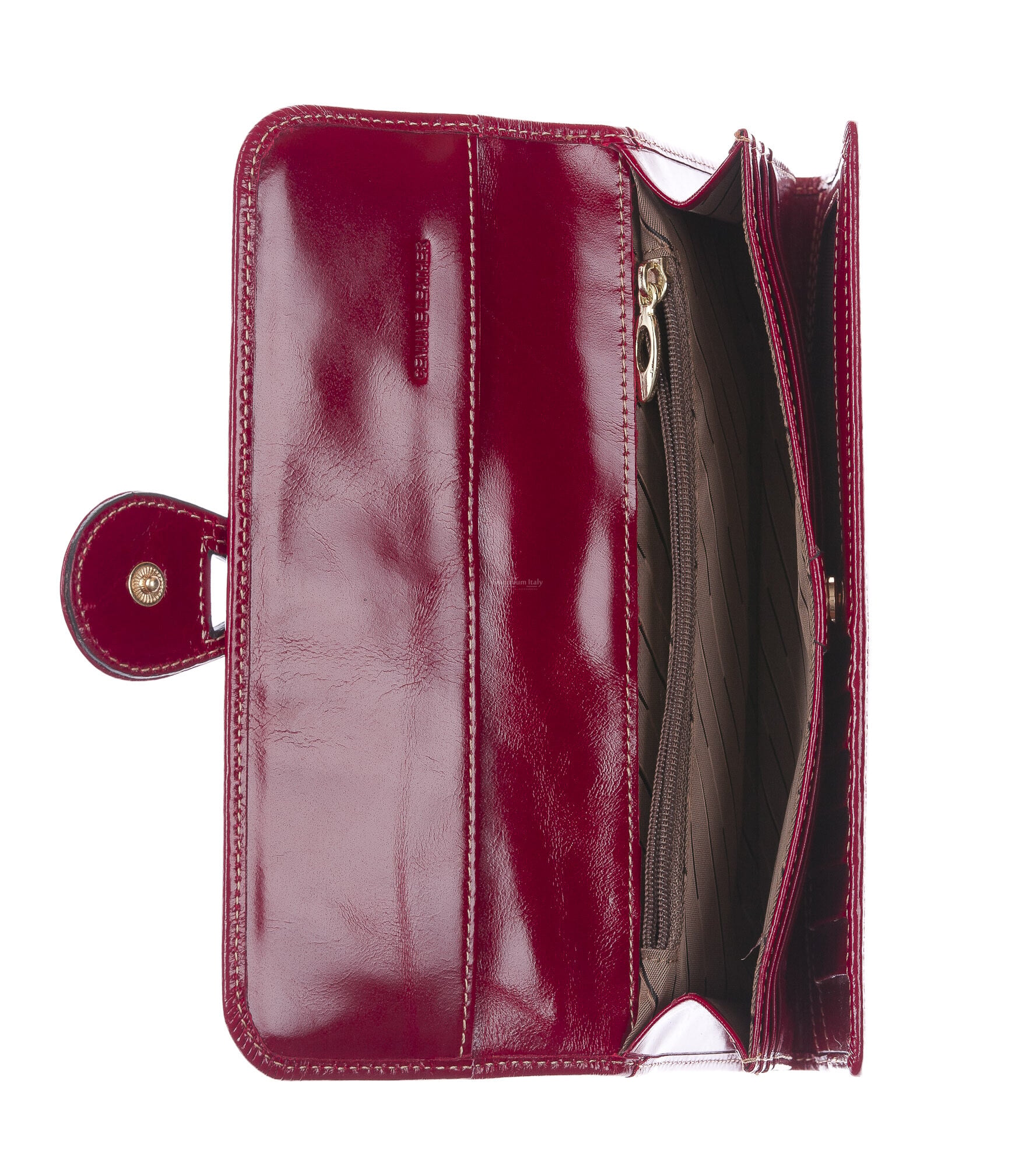 Pomurom Trifold - Portafoglio da donna con motivo a cuore ricamato in pelle PU | Wristlet portafoglio con cerniera e cinturino da polso