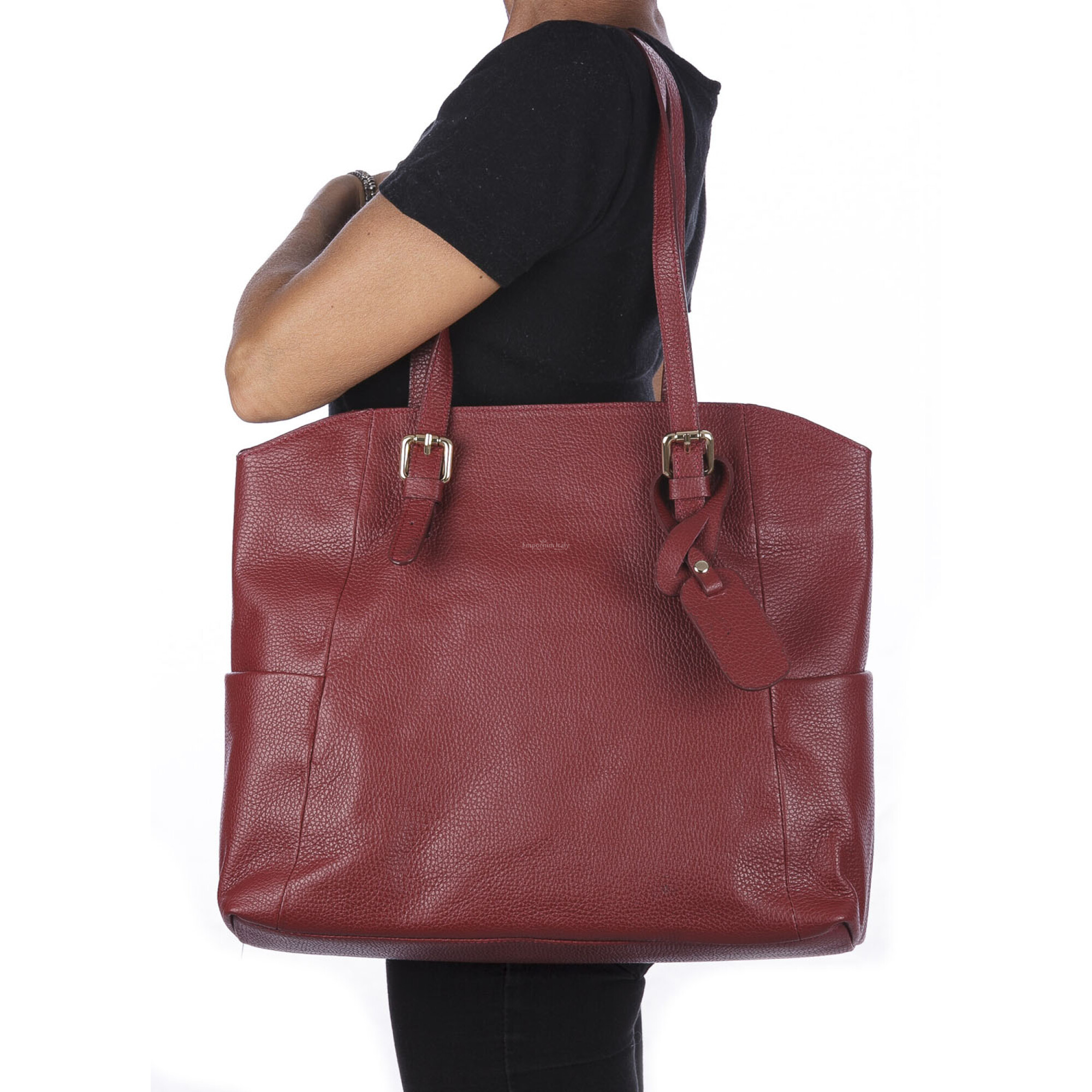 Genuine Leather Woman Bag Color Red 