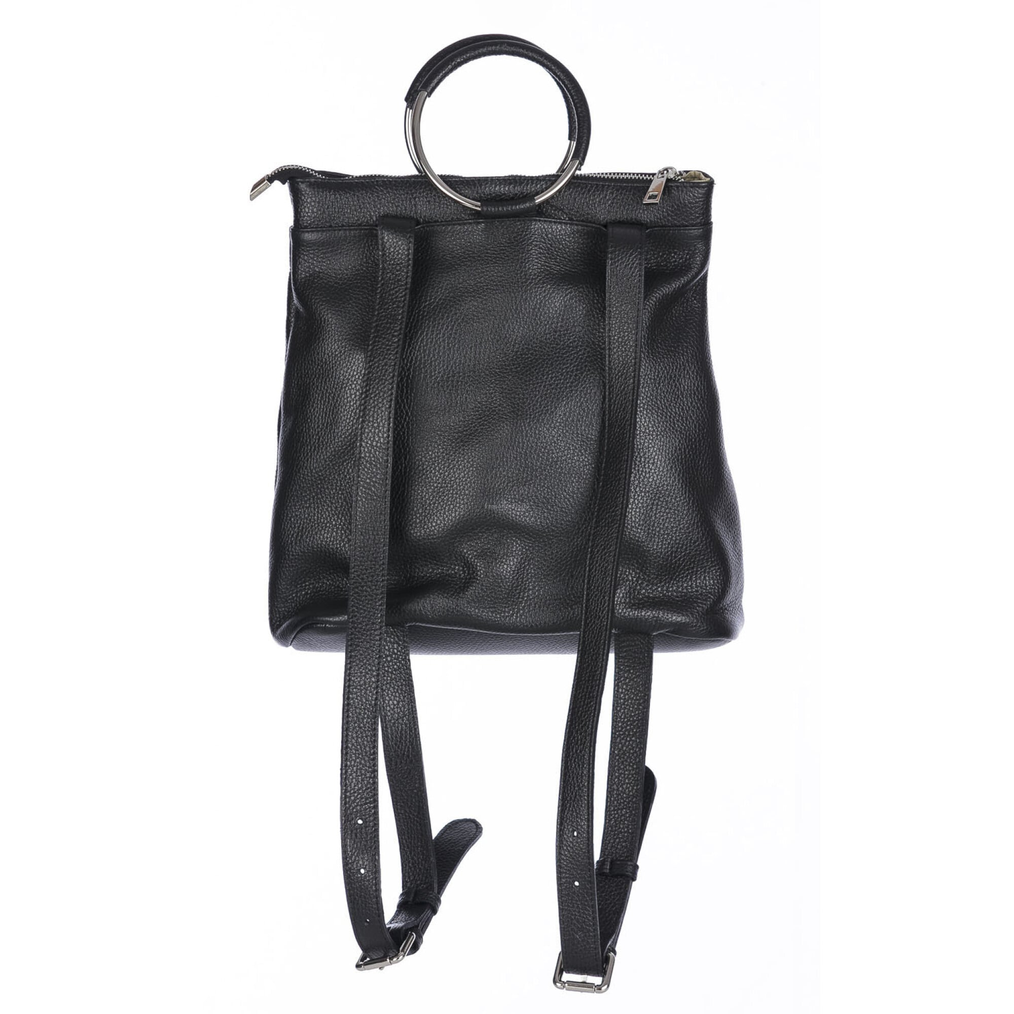 Zaino Unisex In Pelle D'Agnello Napa Nera - Capiente Per Laptop E Scuola - Smart Range Leather