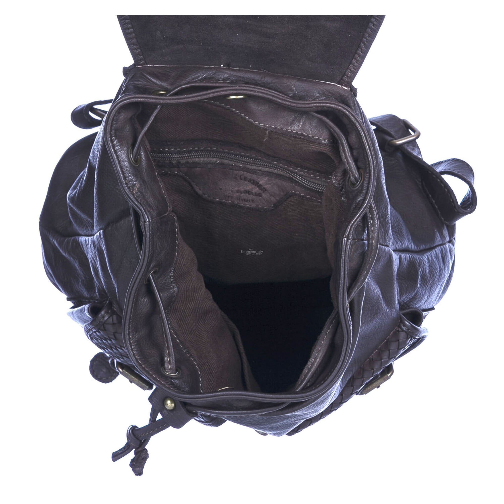 Genuine vintage leather backpack for woman MONTE SOLENNE  display picture 1