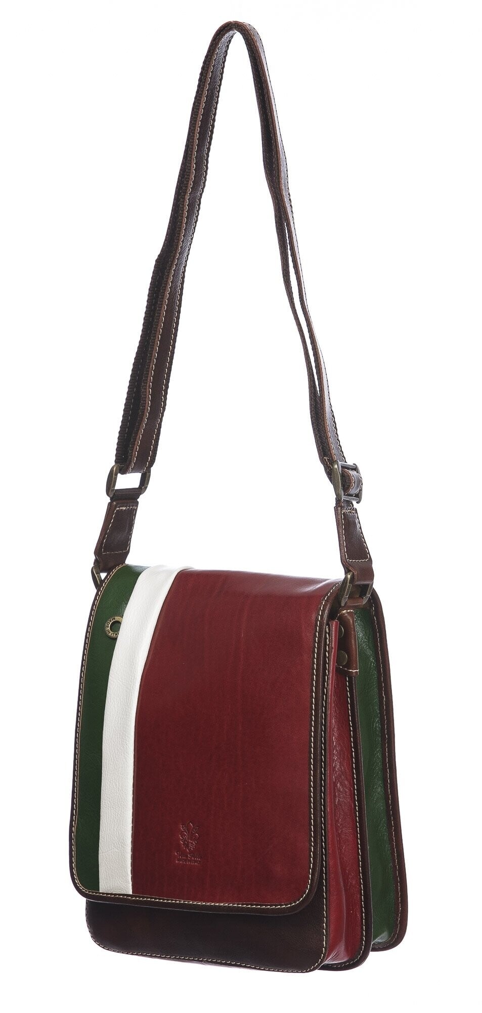 Genuine leather crossbody bag for man SAMUELE, Tricolour Italian 