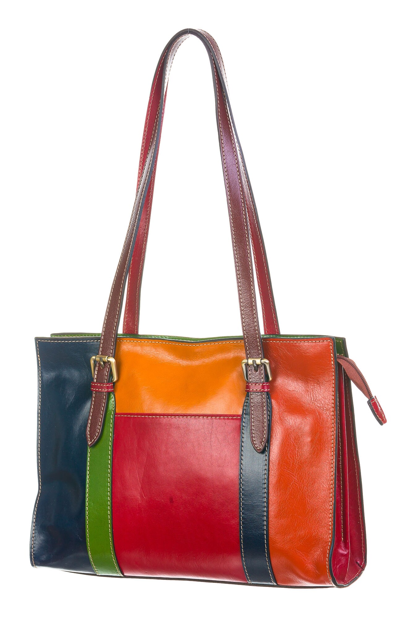 Ladies office bag buffered real leather mod. FRANCESCA MULTICOLOR SANTINI Made in italy BORSE MULTICOLOR SANTINI Emporium Italy