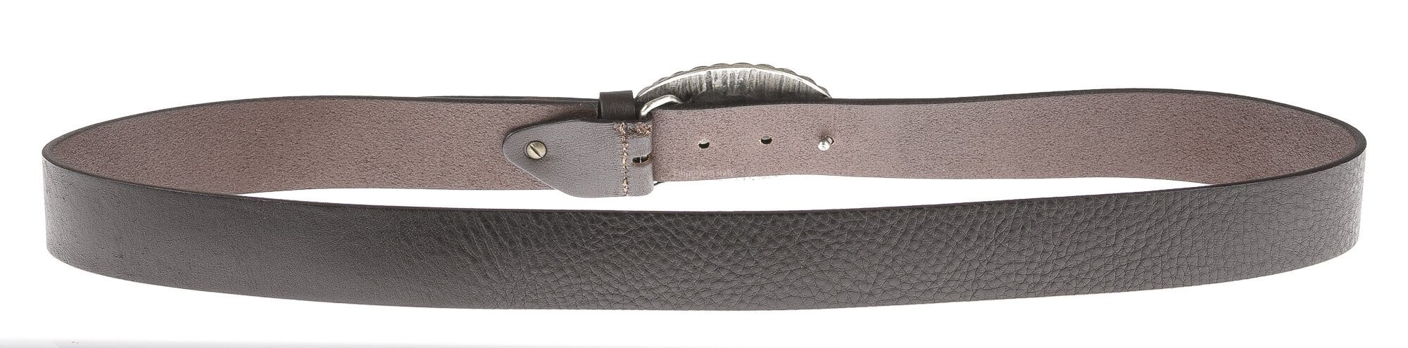 Cintura Uomo In Vera Pelle Marrone - Stile Cowboy, Lusso Artigianale, Taglia Unica
