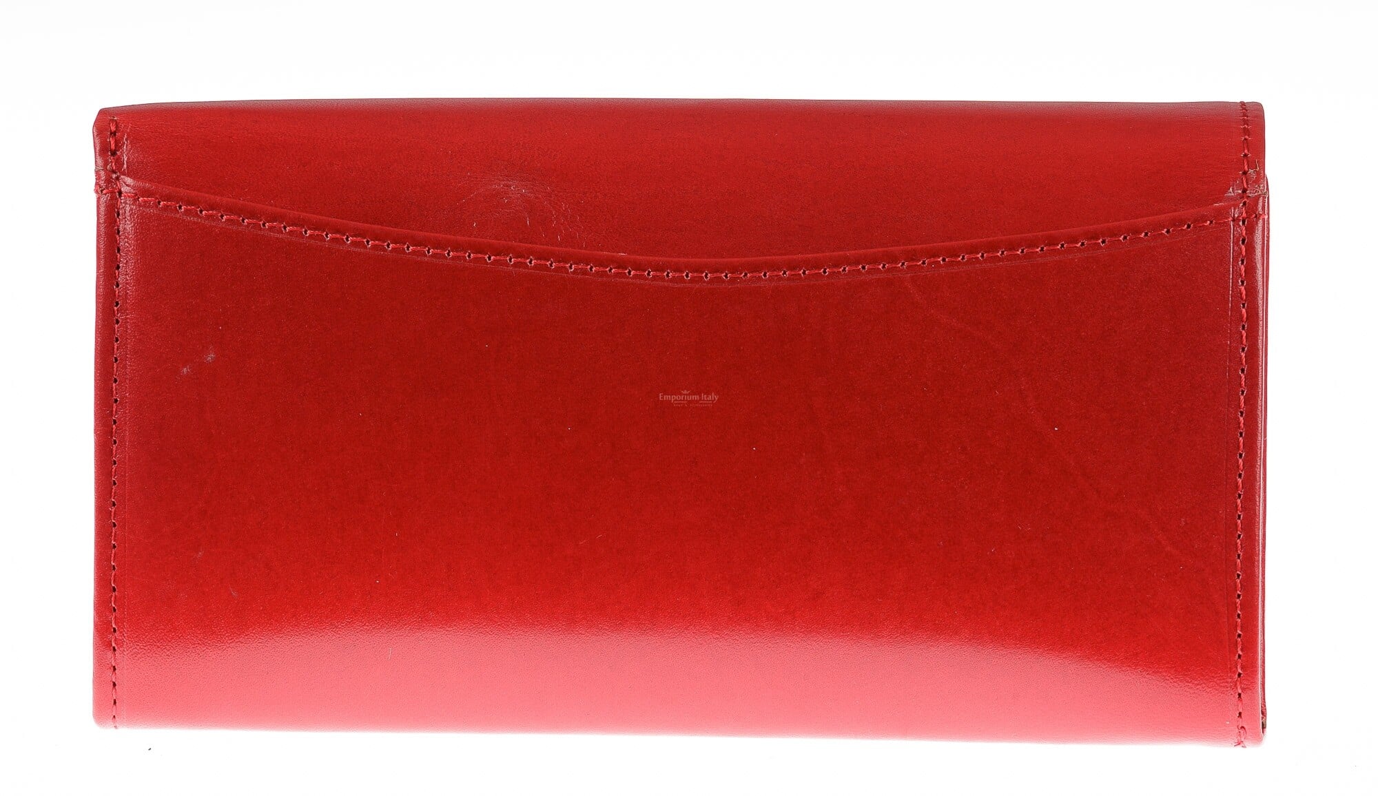 Leonardo Verrelli Portafoglio Donna In Vera Pelle Rossa – RFID Safe, 18x9.5 Cm, Con 12 Slot Carte, Scomparto Monete E Banconote, Regalo Elegante - 3