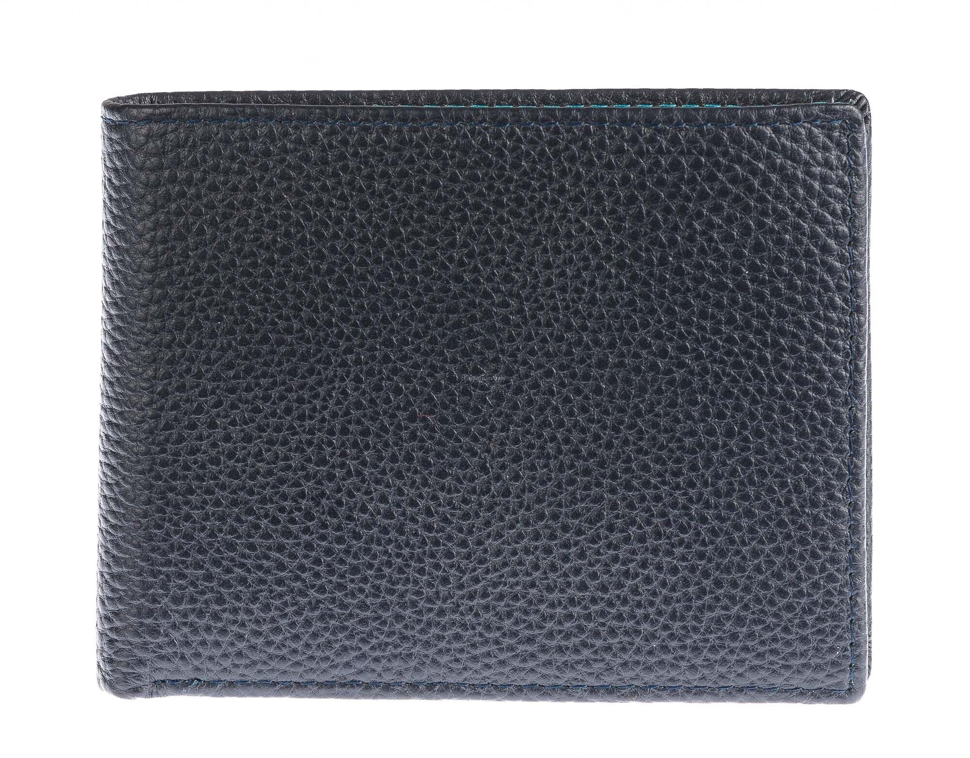 Genuine leather wallet for man SLOVACCHIA, BLUE colour 