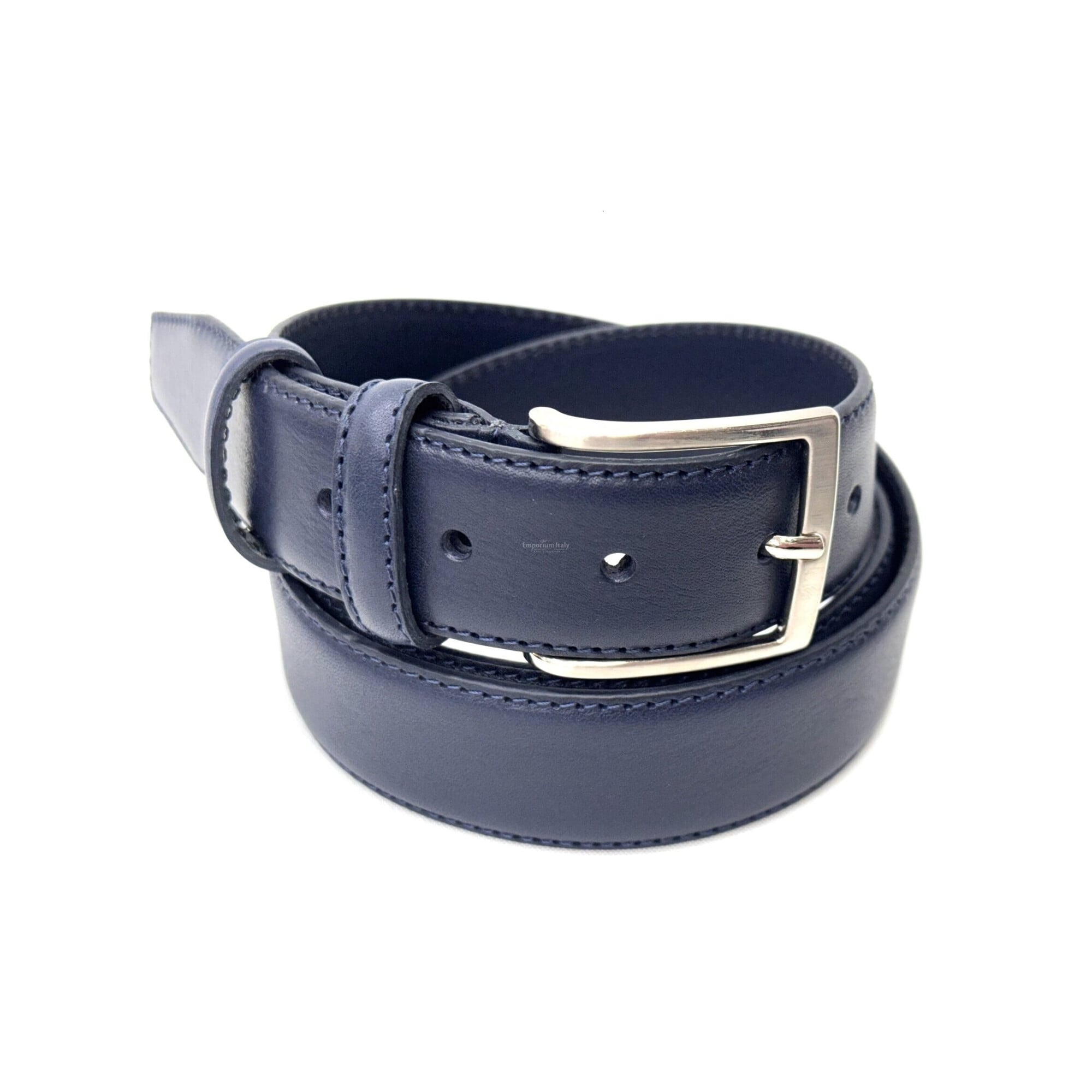 Italy Collection Vera Pelle Leather Belt Blue S Levi Blue Italian Calf Leather Belt main image 4