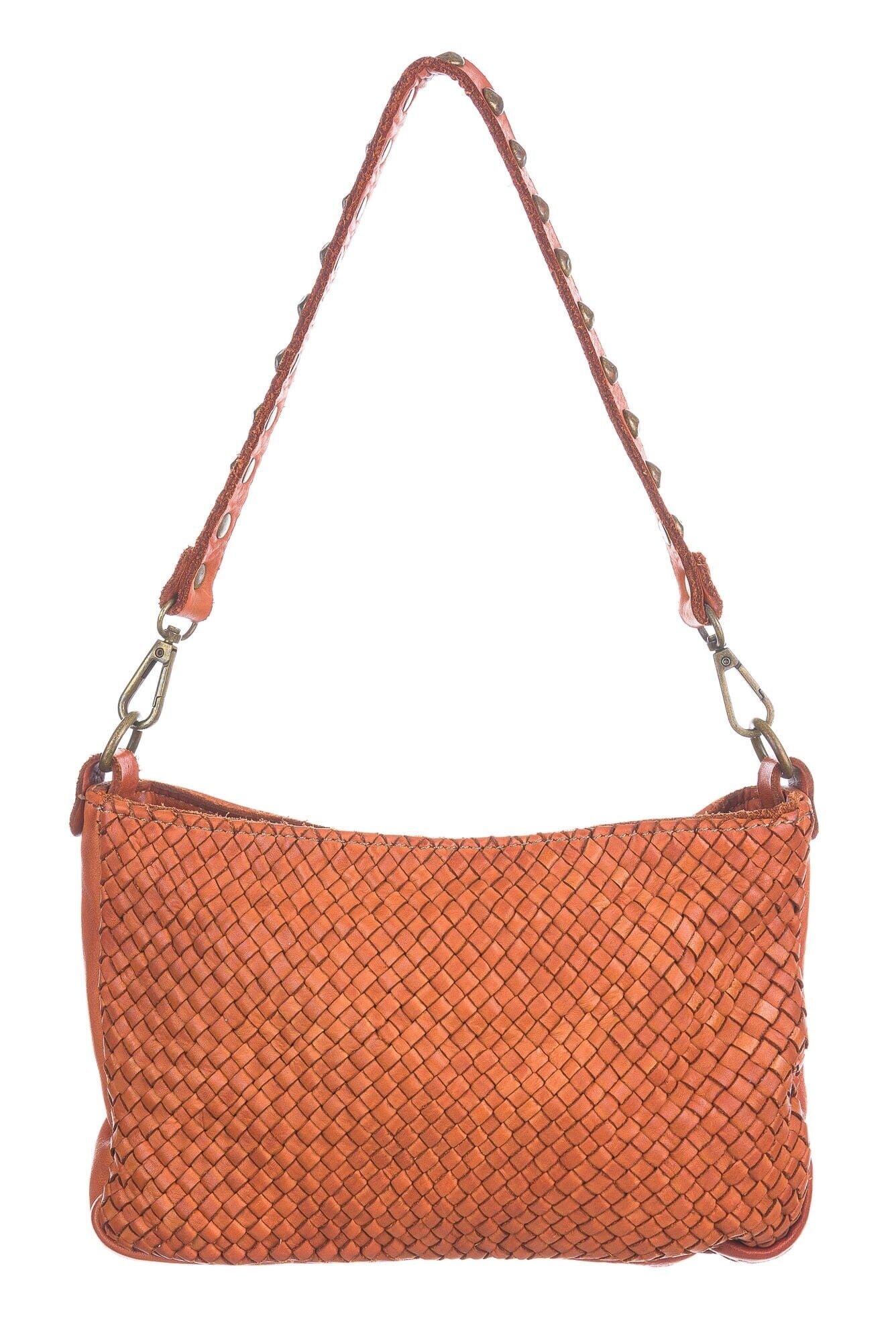 Genuine vintage leather bag for woman ELENIA, colour HONEY