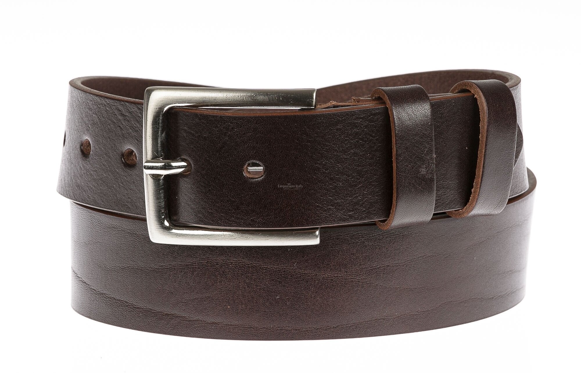 Cintura uomo in cuoio 4mm. con doppia cucitura filo 1mm. fibbia ottone pieno intercambiabile FATTO A MANO Made in Italy - Italia