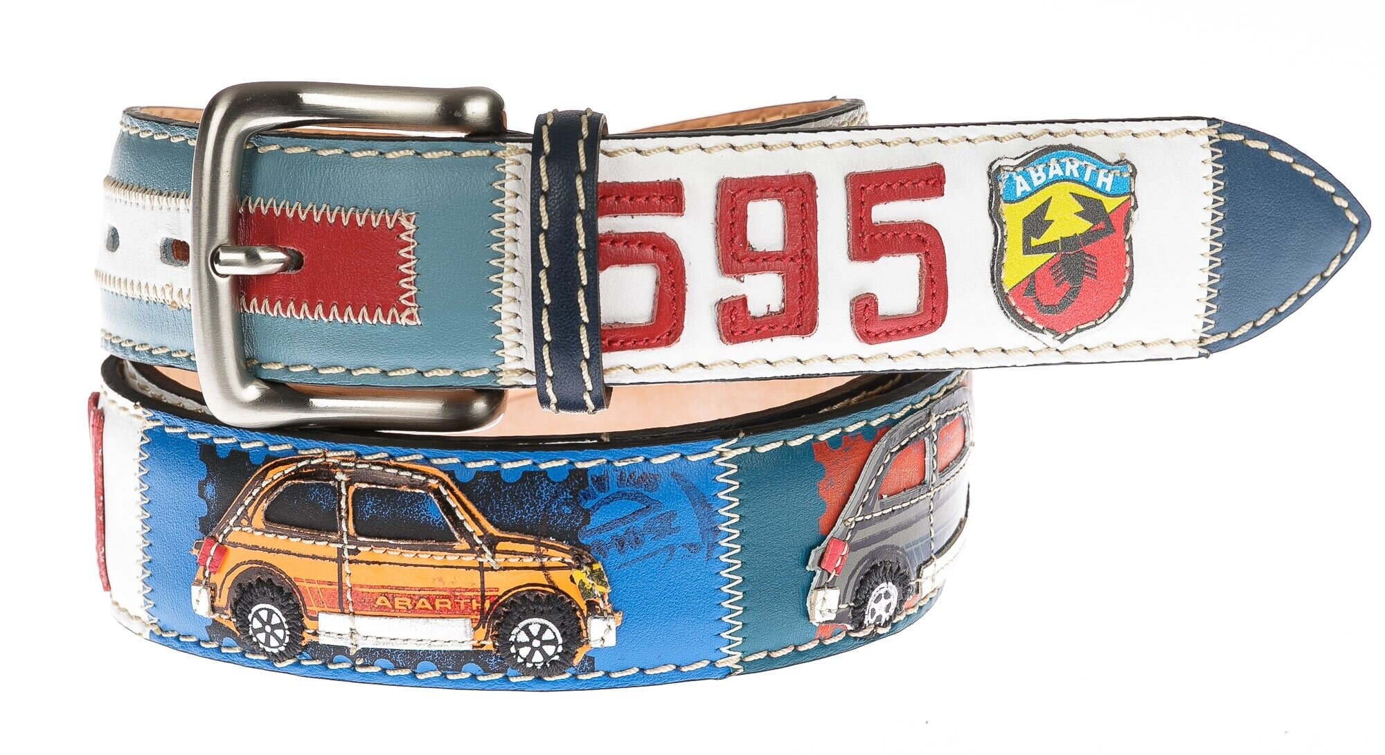 Vera Pelle Colorful Patchwork Leather Belt Rainbow Belt by BRUCLE | Astonishing Style main image 2