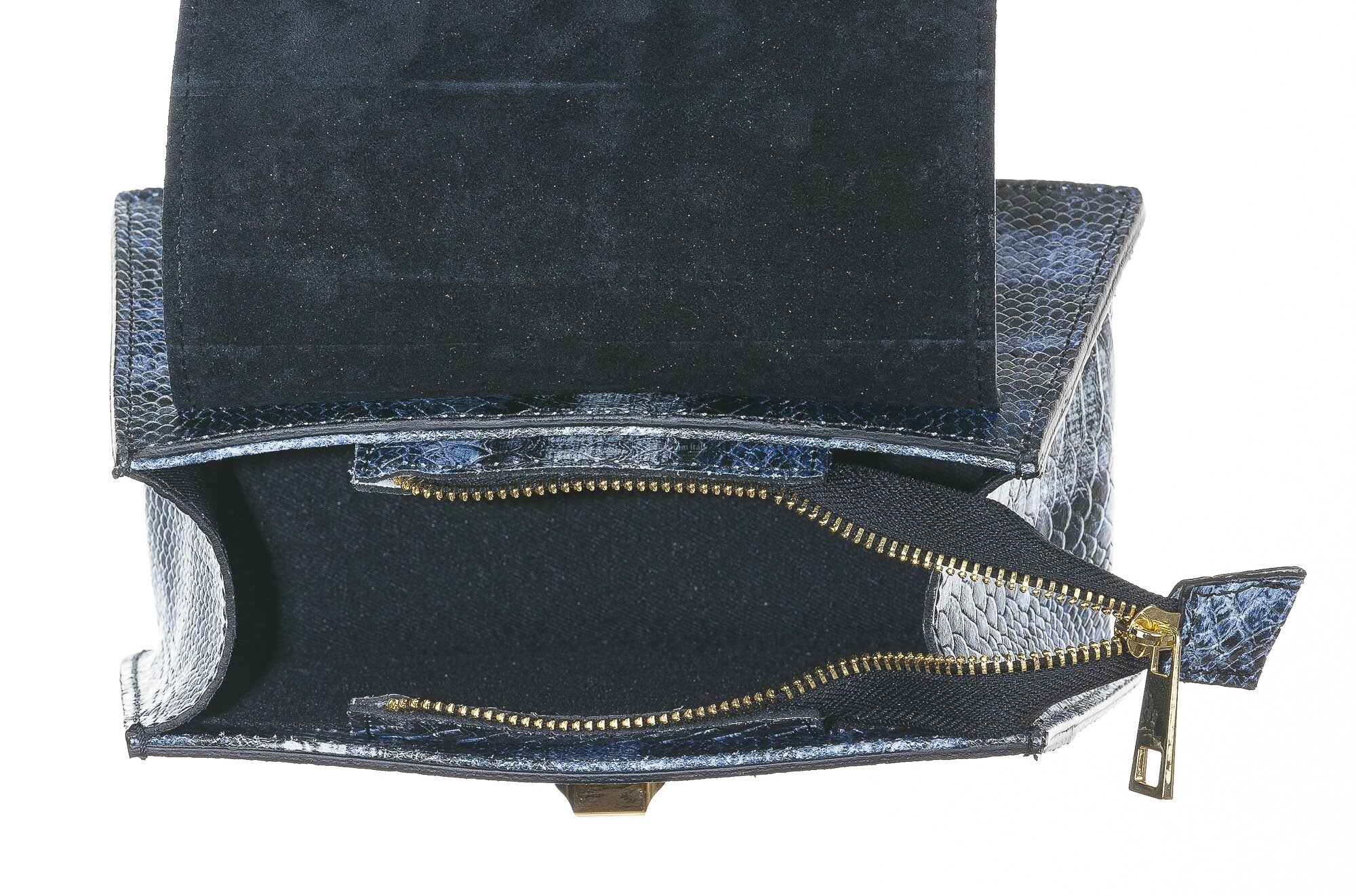 Borsa a Mano in Vera Pelle Martellata con Tracolla Regolabile