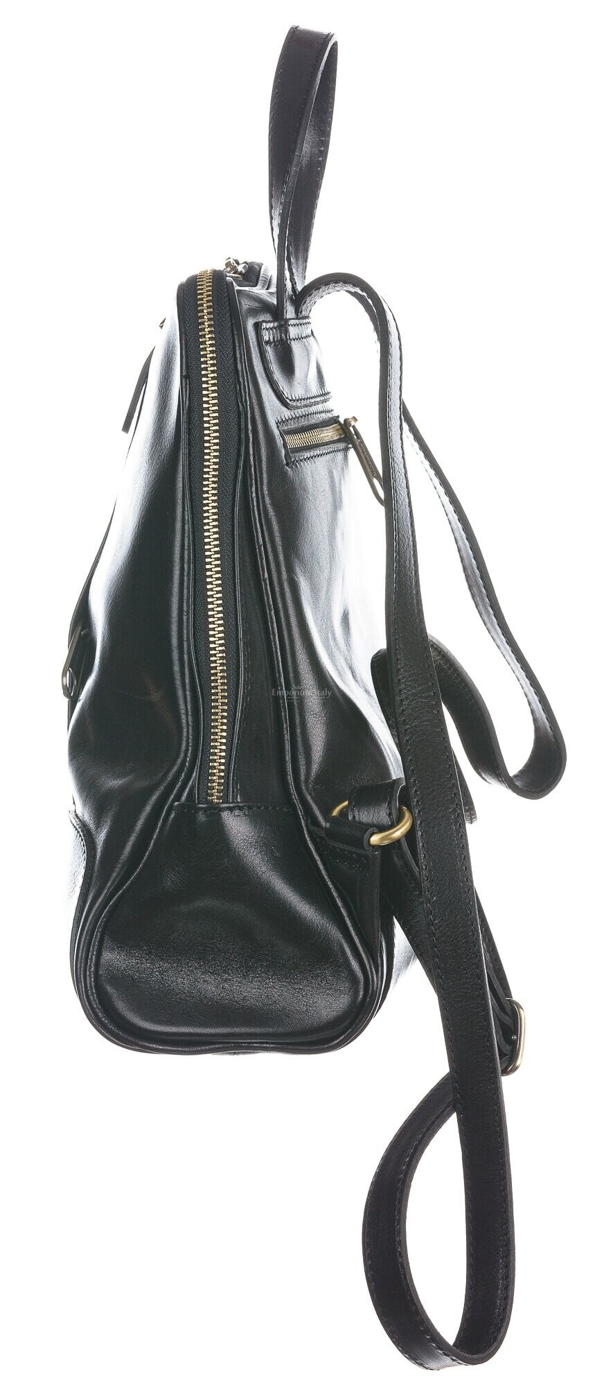 Zaino In Pelle D'Agnello Nera Unisex - 40-60L Per Laptop E Scuola - Smart Range Leather