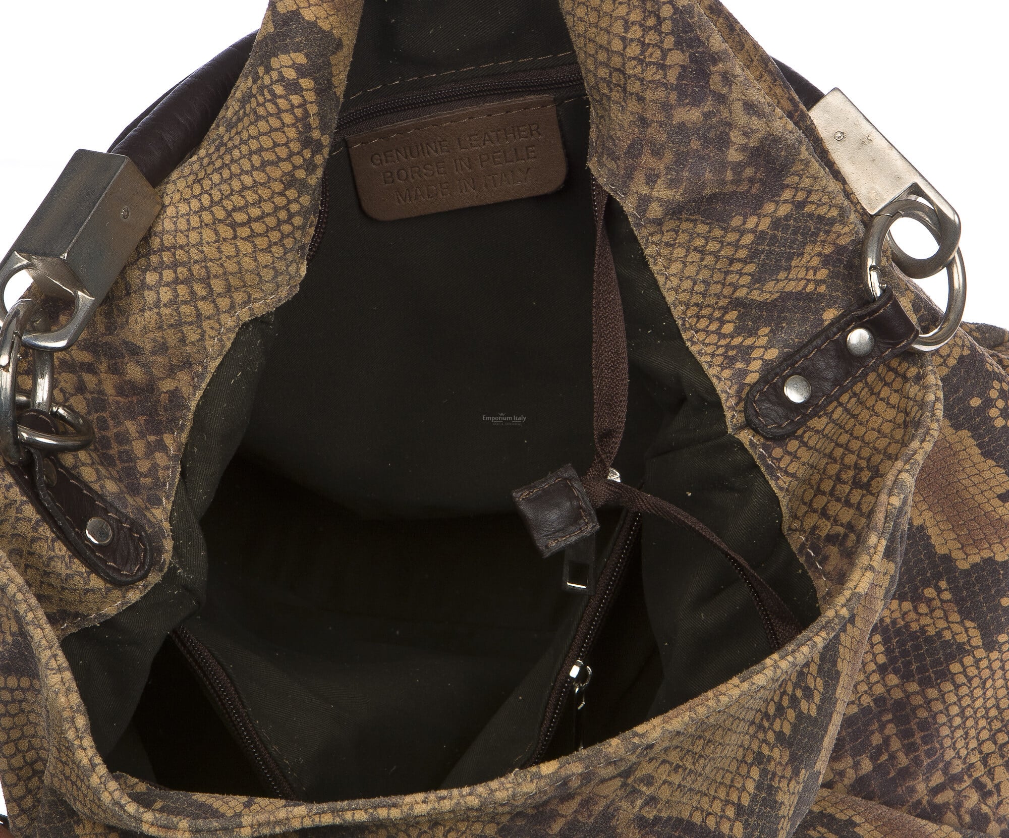 NICOLE & DORIS Borsa A Tracolla Donna In Pelle PU, Design Vintage Con Stampa Leopardo, Borsa Hobo Messenger Con Patta Magnetica E Zip, 26x11,5x23 Cm - 2