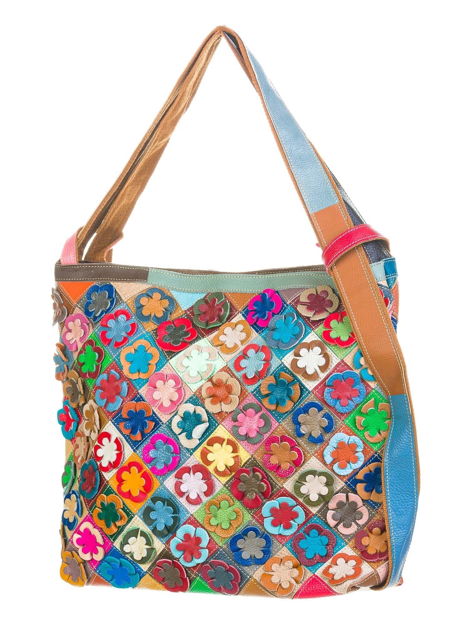 MIRIAM backpack bag, soft genuine leather, multicolor, ARIANNA