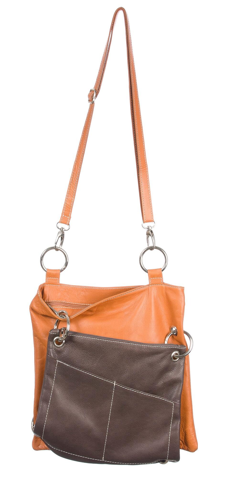 SILVIA borsa donna in pelle morbida colore MIELE TESTAMORO Made in Italy
