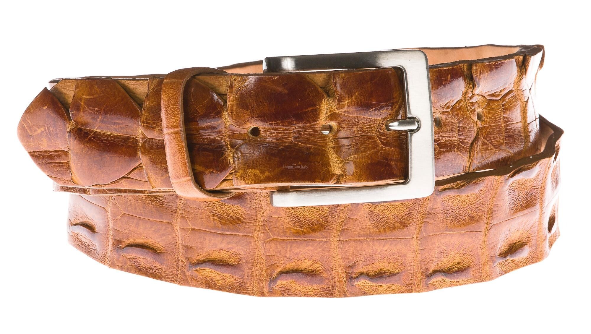 Mens crocodile real leather belt mod. KIEV, CITES, color  display picture 1