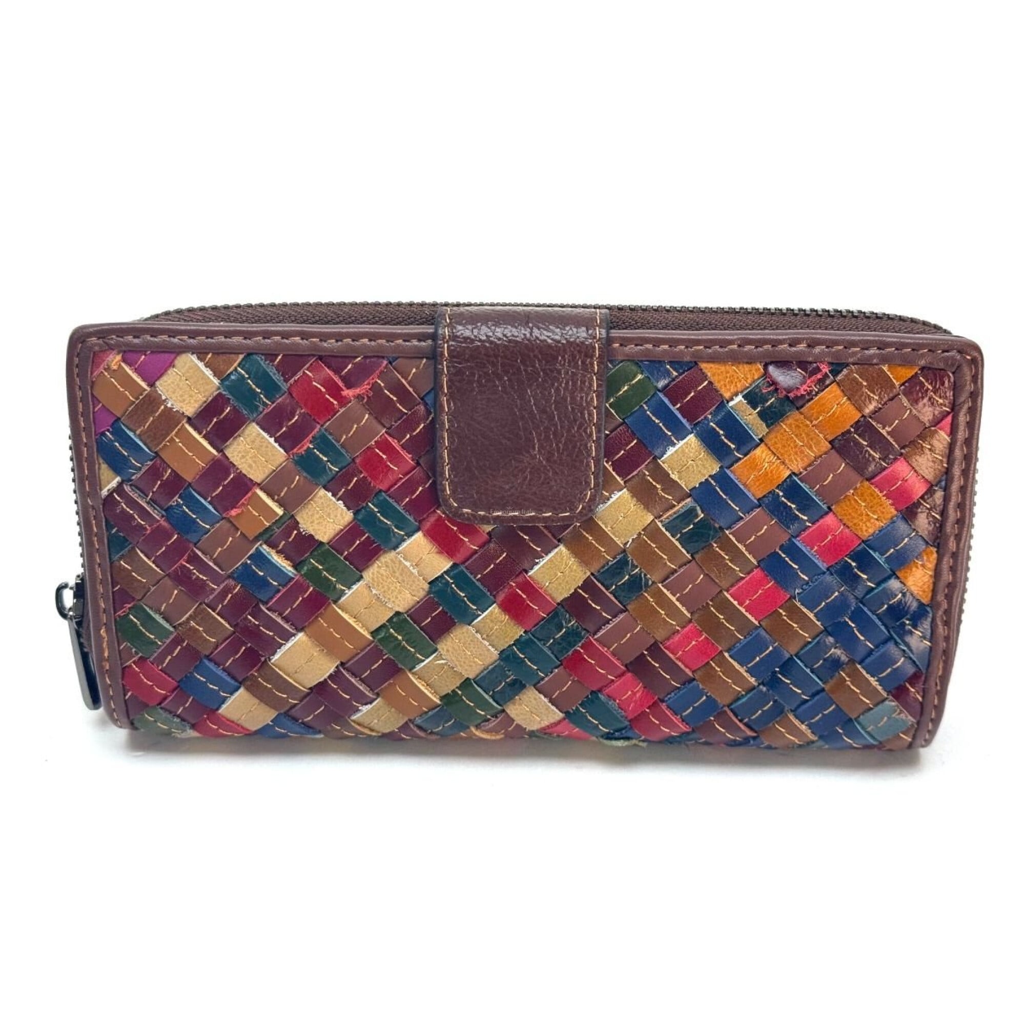 Portafoglio Grande Donna Bifold Con Cerniera, Portamonete, 2 Scomparti, Vari Colori