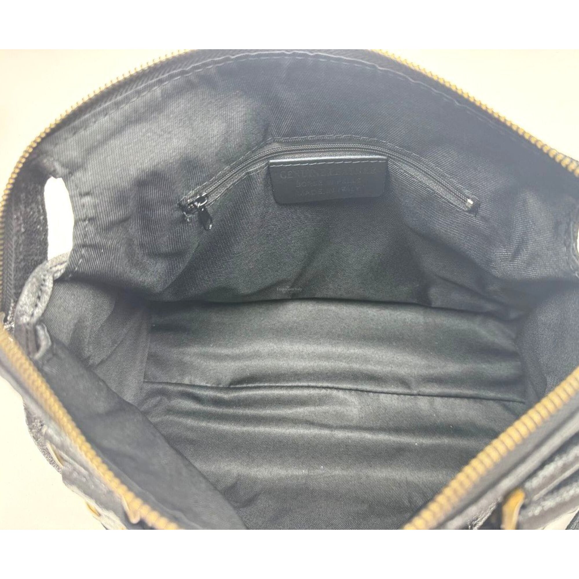 Genuine leather crossbody bag BELINDA MAXI, color BLACK