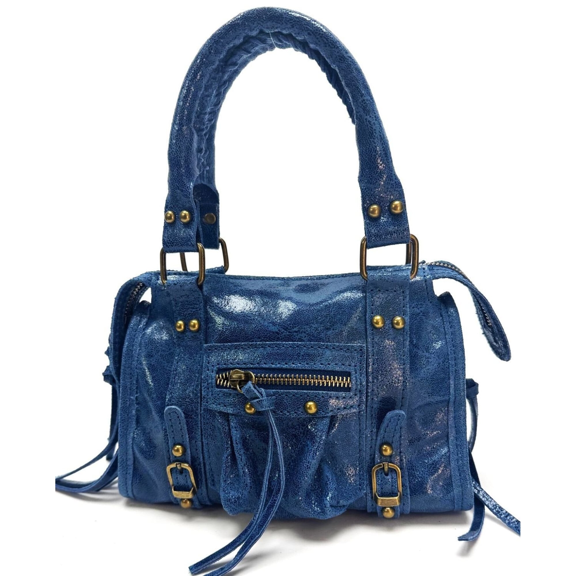 BELINDA バック Genuine leather crossbody bag BELINDA SMALL, BLUE COLOR