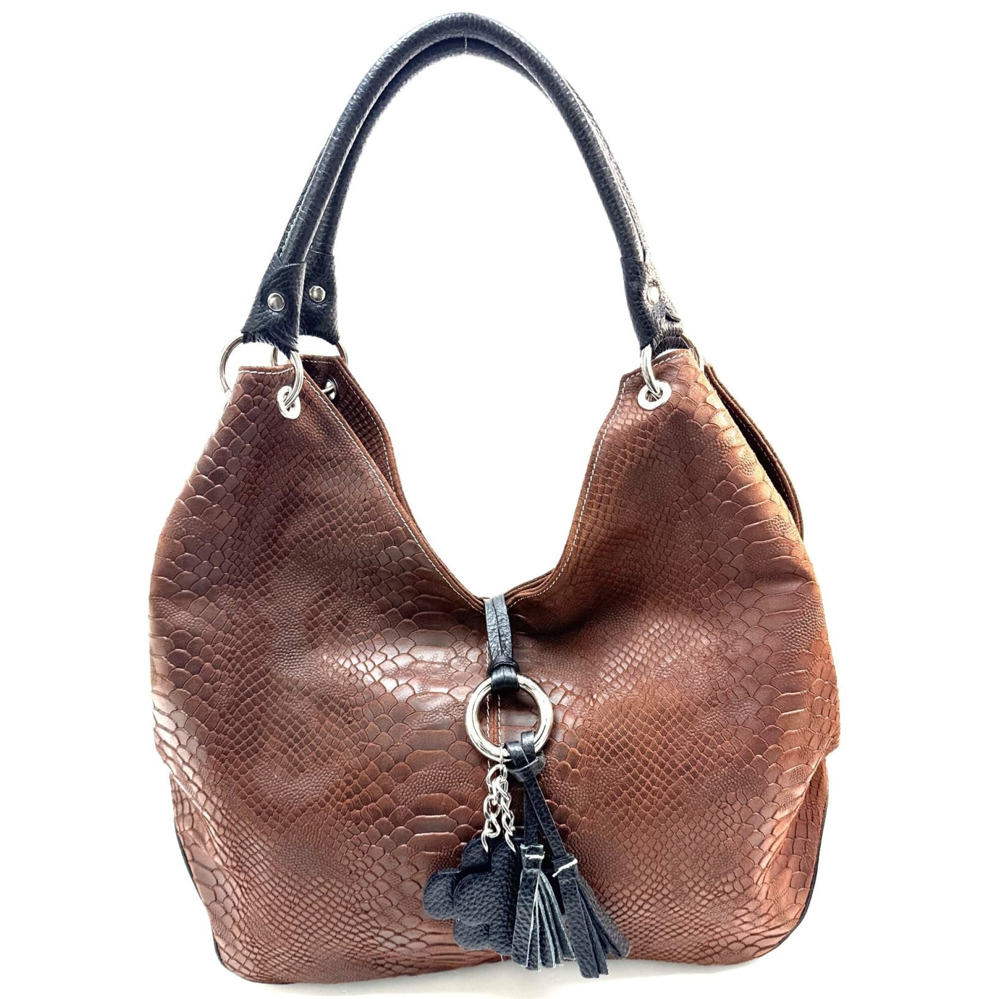 Borsa donna in vera pelle CHIAROSCURO BONELLA big stampa