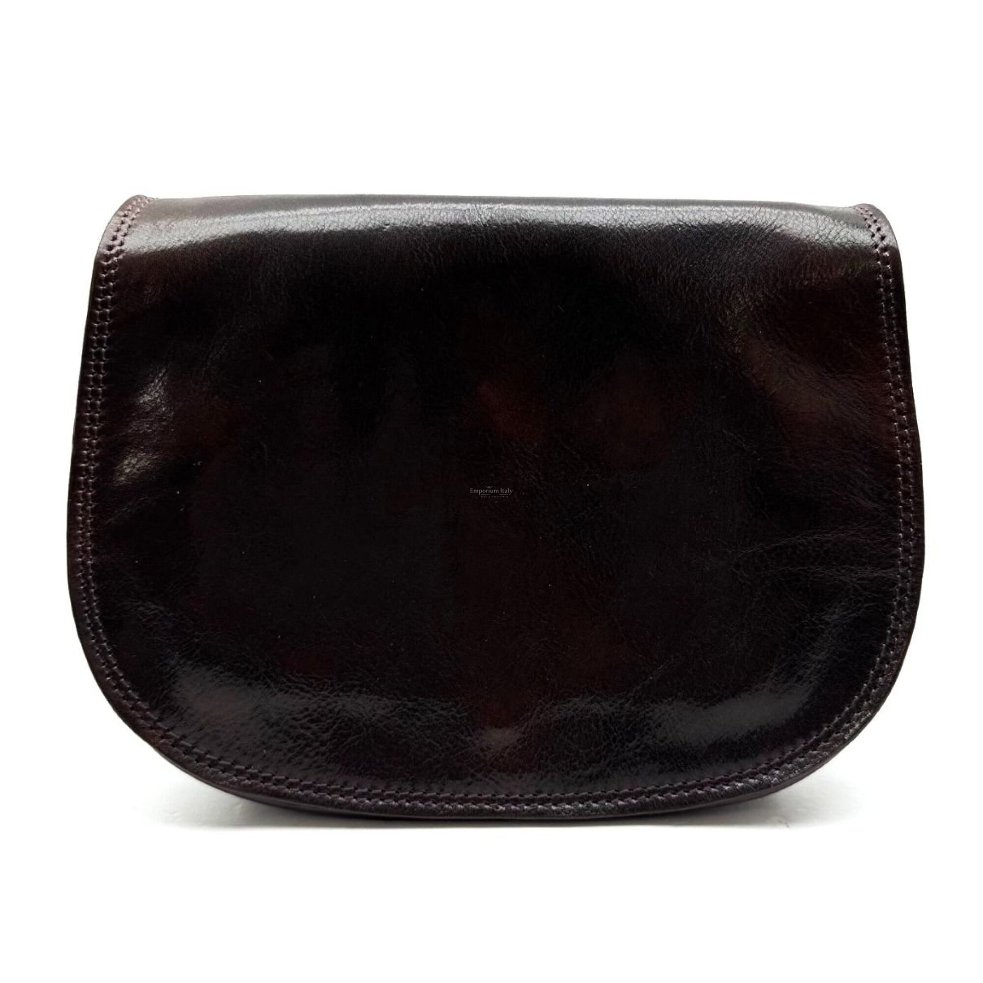 Ladies bag buffered real leather mod. NOEMI, DARK BROWN colour