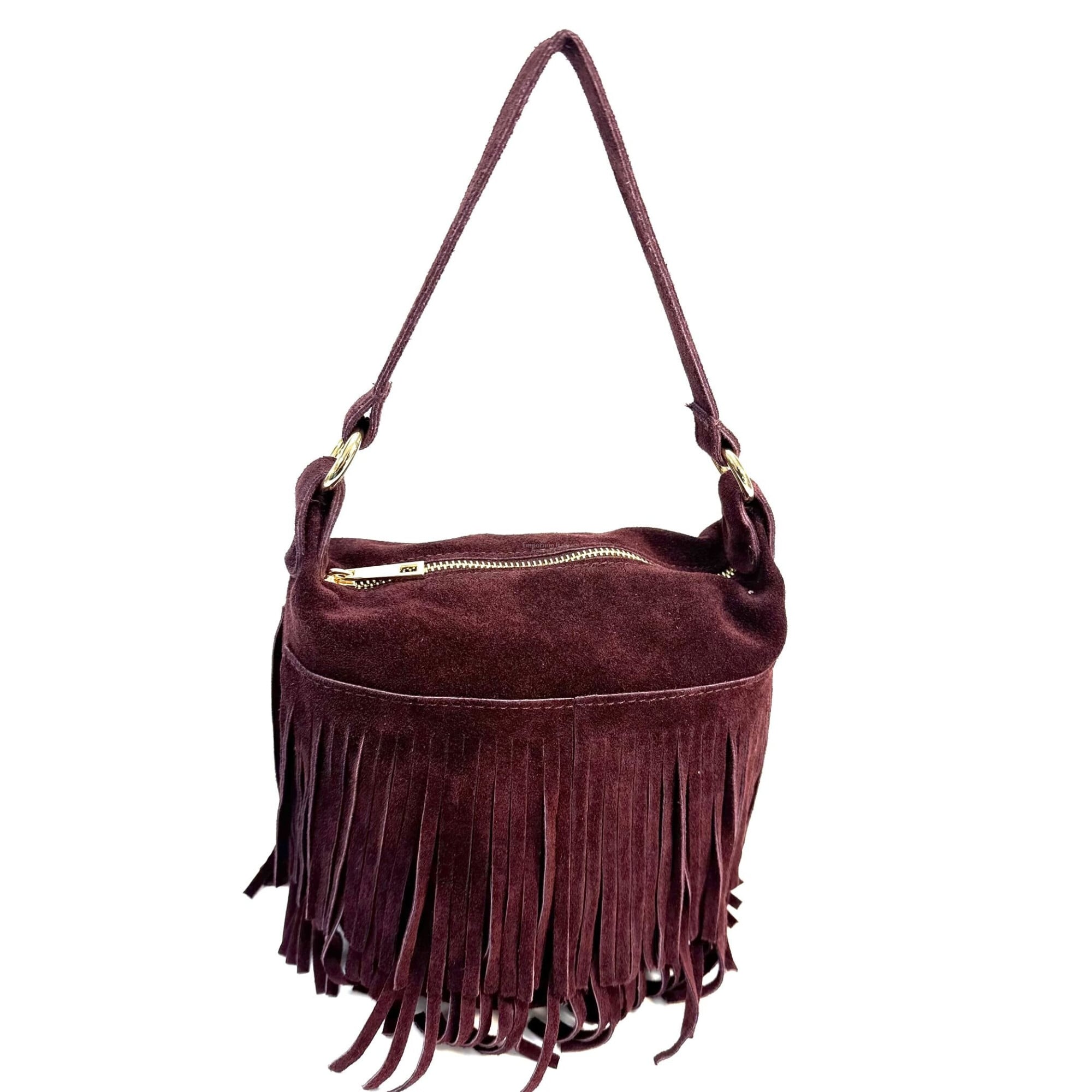 Small bag in genuine suede leather, MONY model, color BORDEAUX 