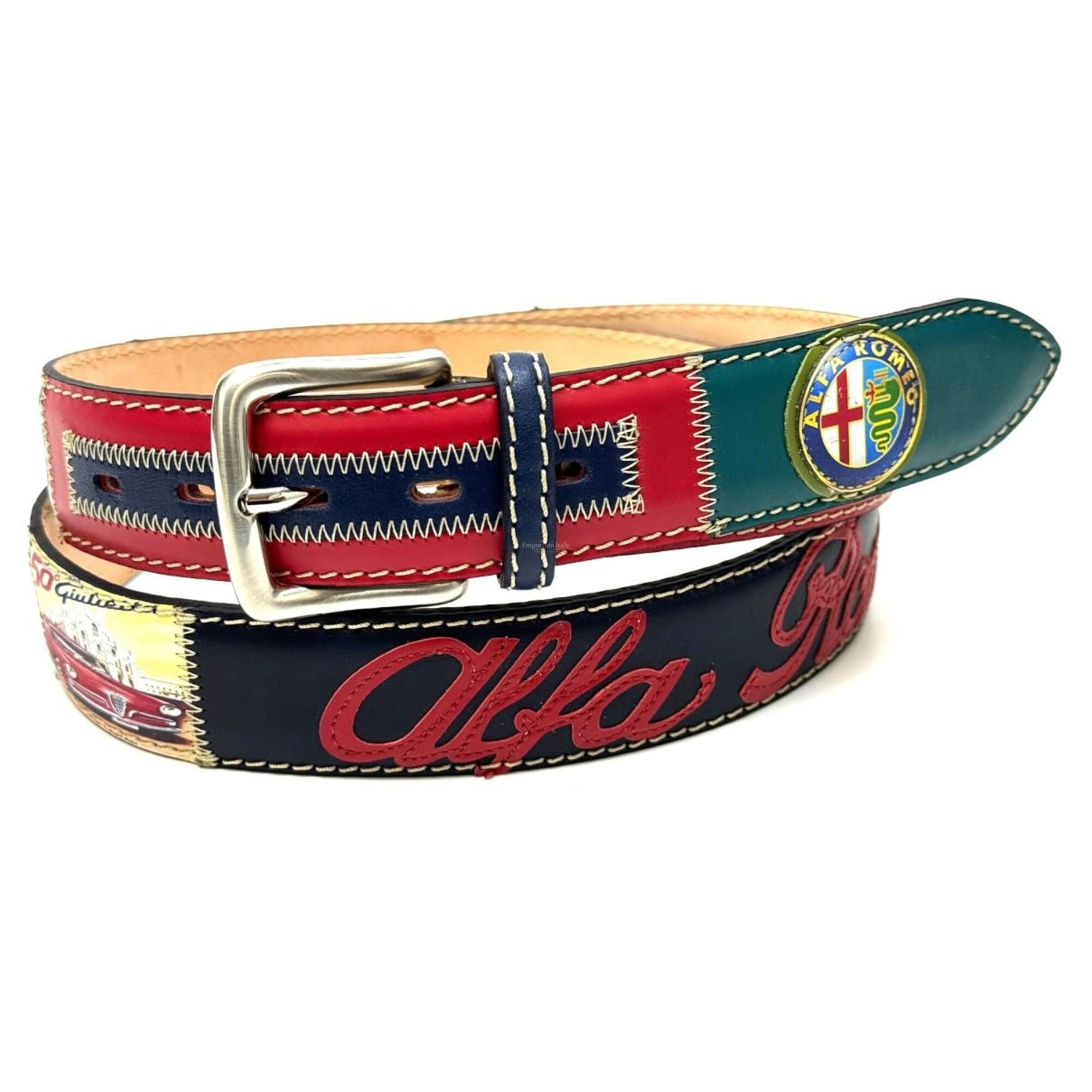 Cintura Mix Your Beauty In Panama E Pelle – Made In Italy, Larghezza 35mm, Fibbia Color Canna Di Fucile - 2