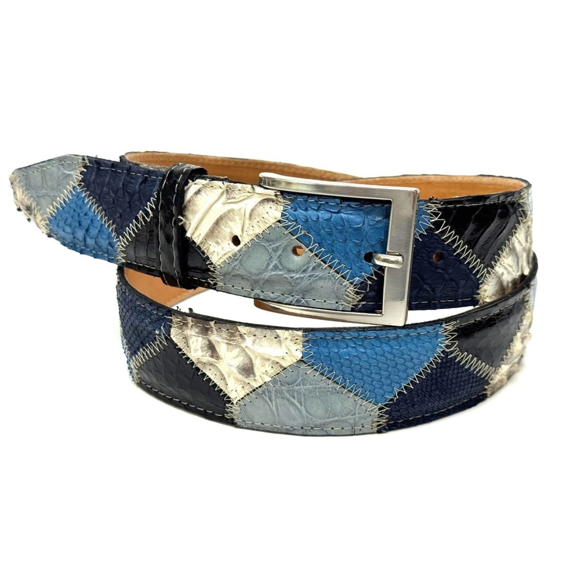 Python belt PRAGA C11, CITES, MULTICOLOUR, CHIAROSCURO, MADE in