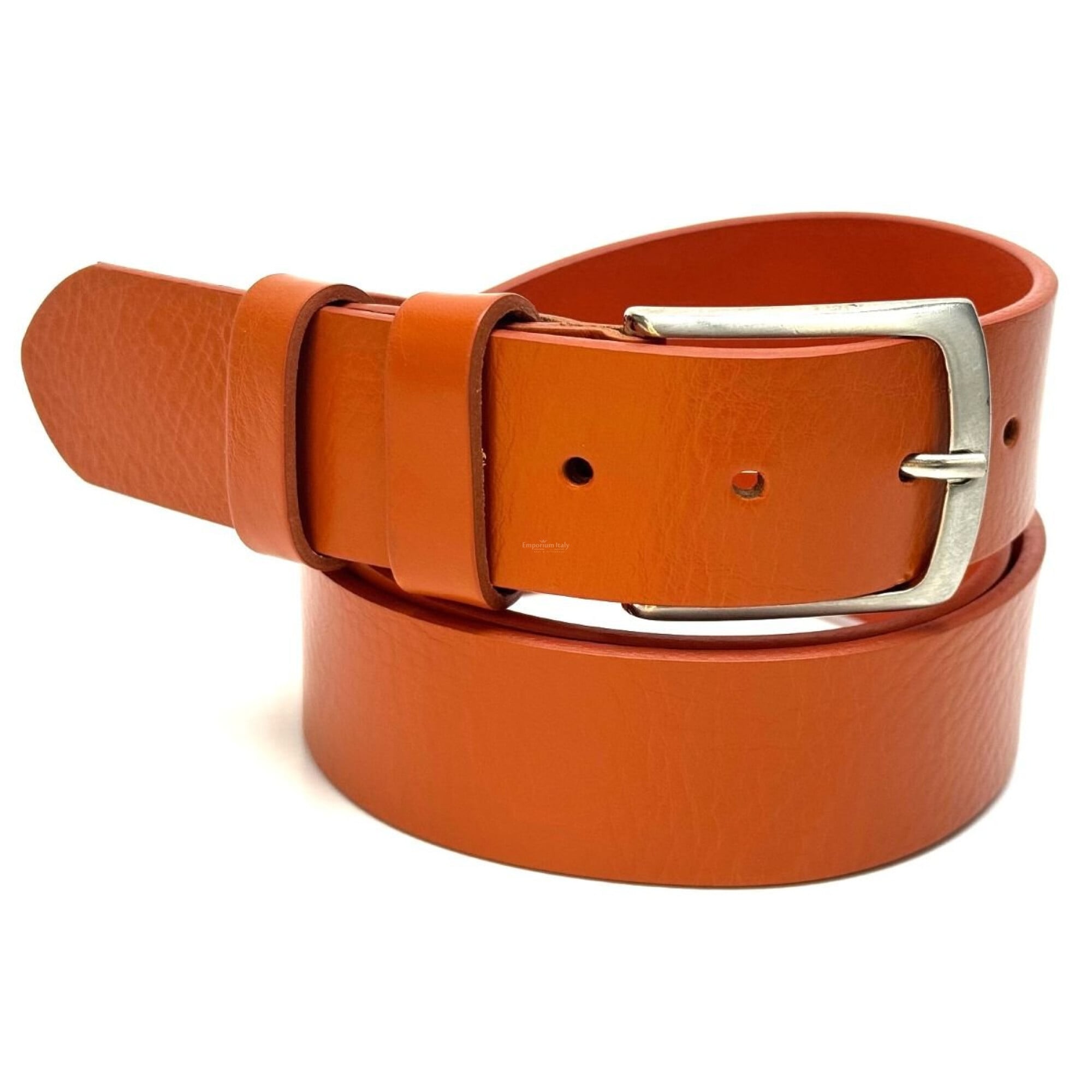 Genuine leather belt for man PADOVA, ORANGE, EMPORIUM ITALY, MADE