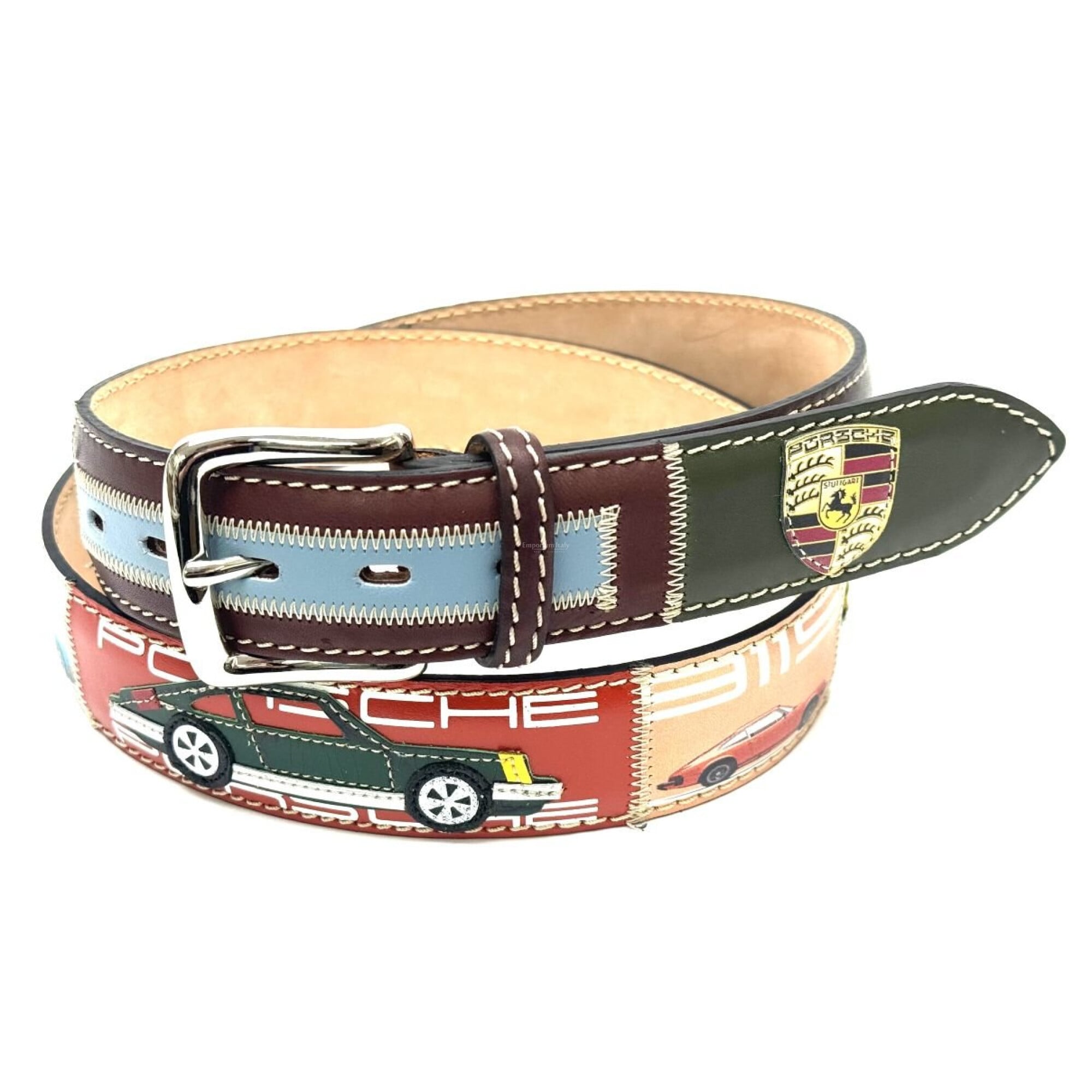 Genuine leather vintage belt for man STOCCARDA, color MULTICOLOR
