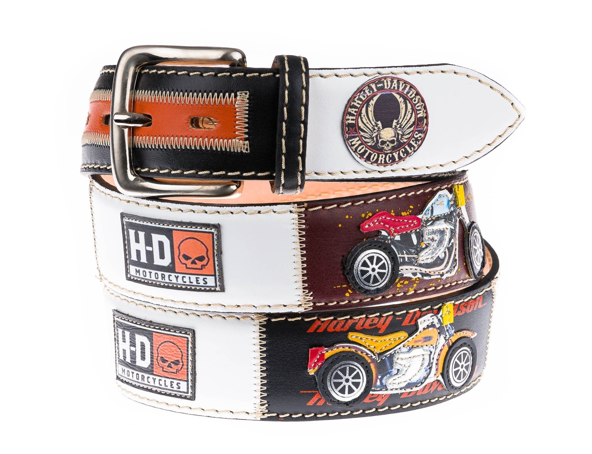 Vintage leather belt size 95cm  Made in Italy  95 cm Genuine leather belt for man KINGSTON DISCO MUSIC, color  main image 2