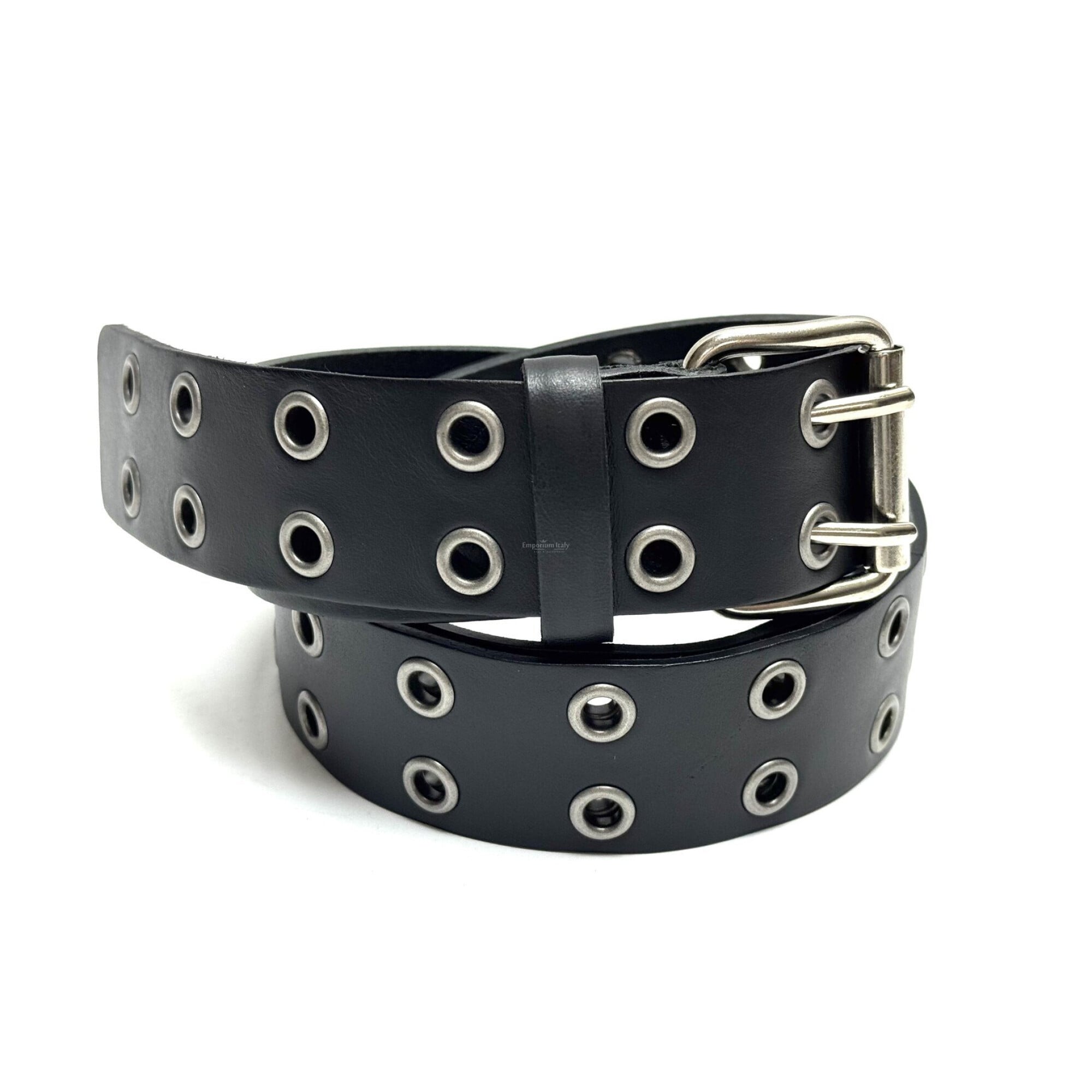 小物 Made in Italy Design leather belt Genuine leather belt for man FOLIGNO, BLACK, CHIAROSCURO, MADE IN