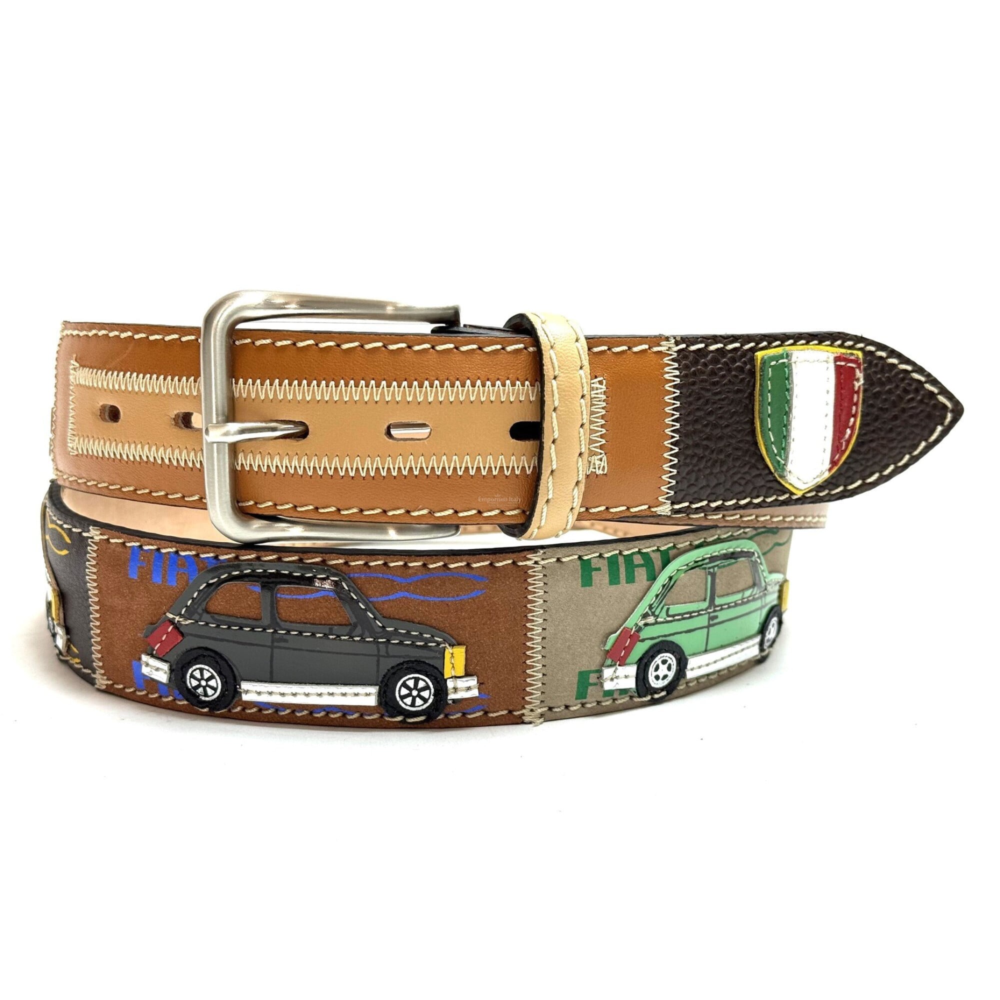 Genuine leather vintage belt for man MIRAFIORI, C52, color  display picture 2
