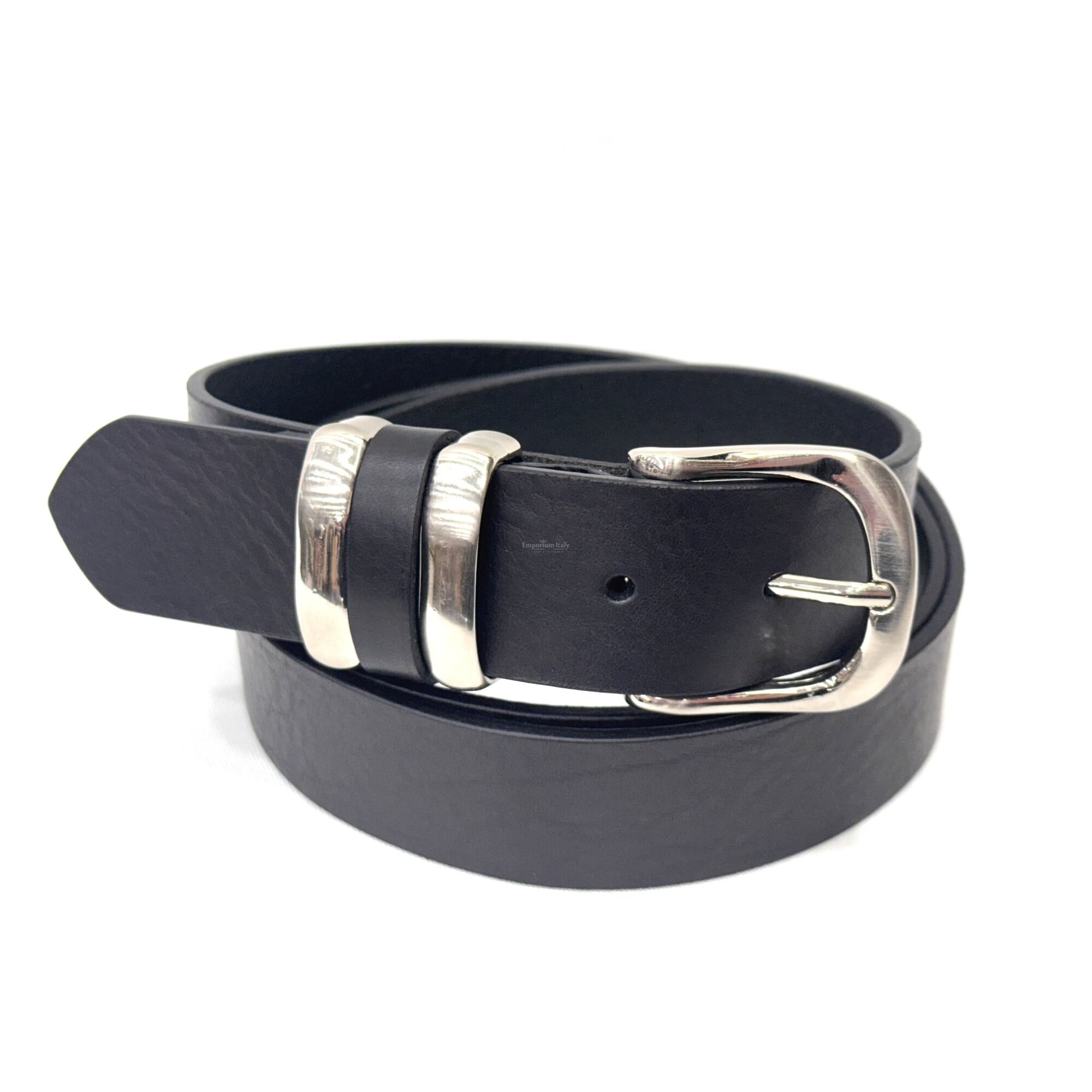 Genuine leather belt for man TRIESTE, colour BLACK, EMPORIUM ITALY