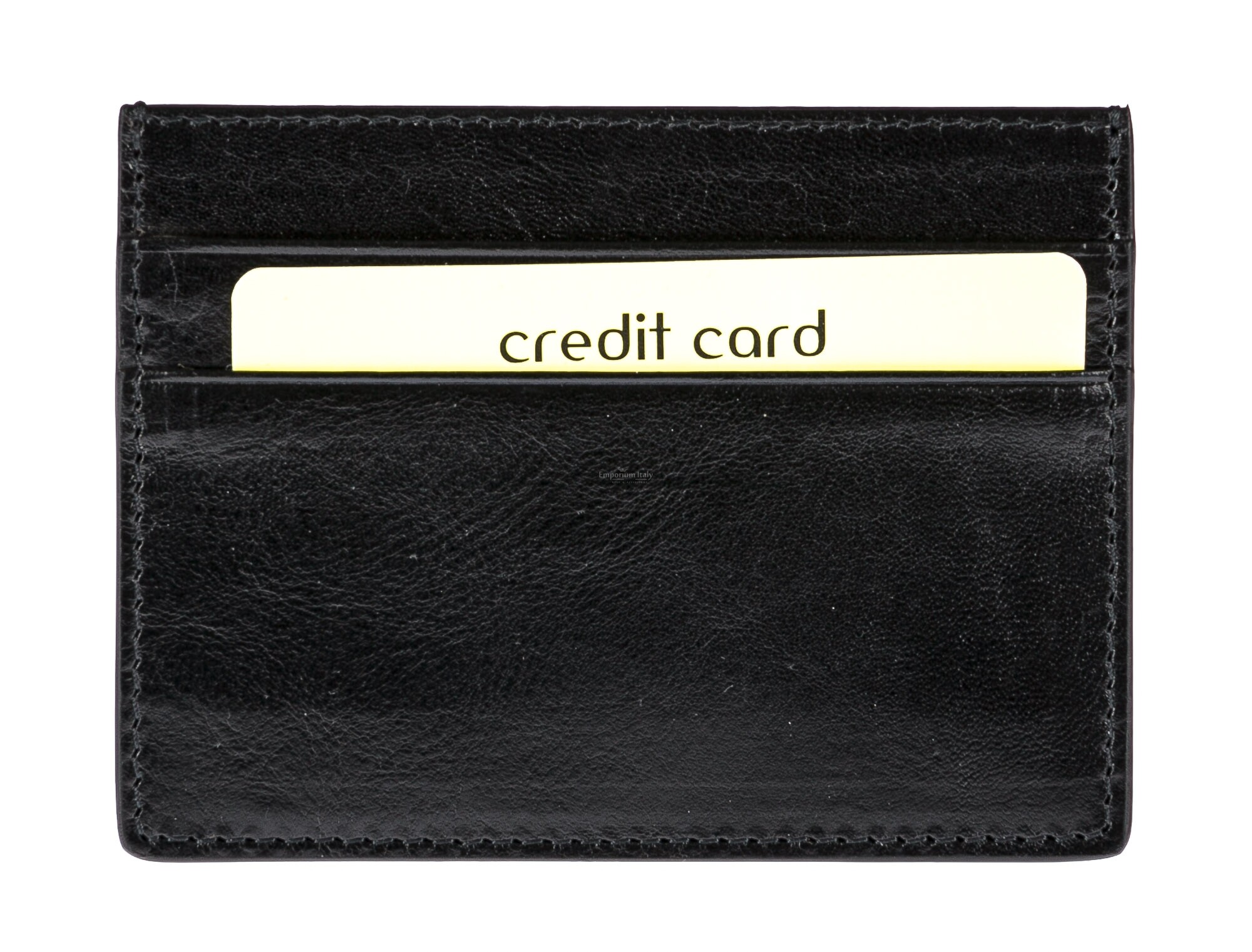 Porta tessere - carte di credito uomo / donna in vera pelle tradizionale  SANTINI mod BELGIO, colore NERO, Made in Italy., PORTA TESSERE