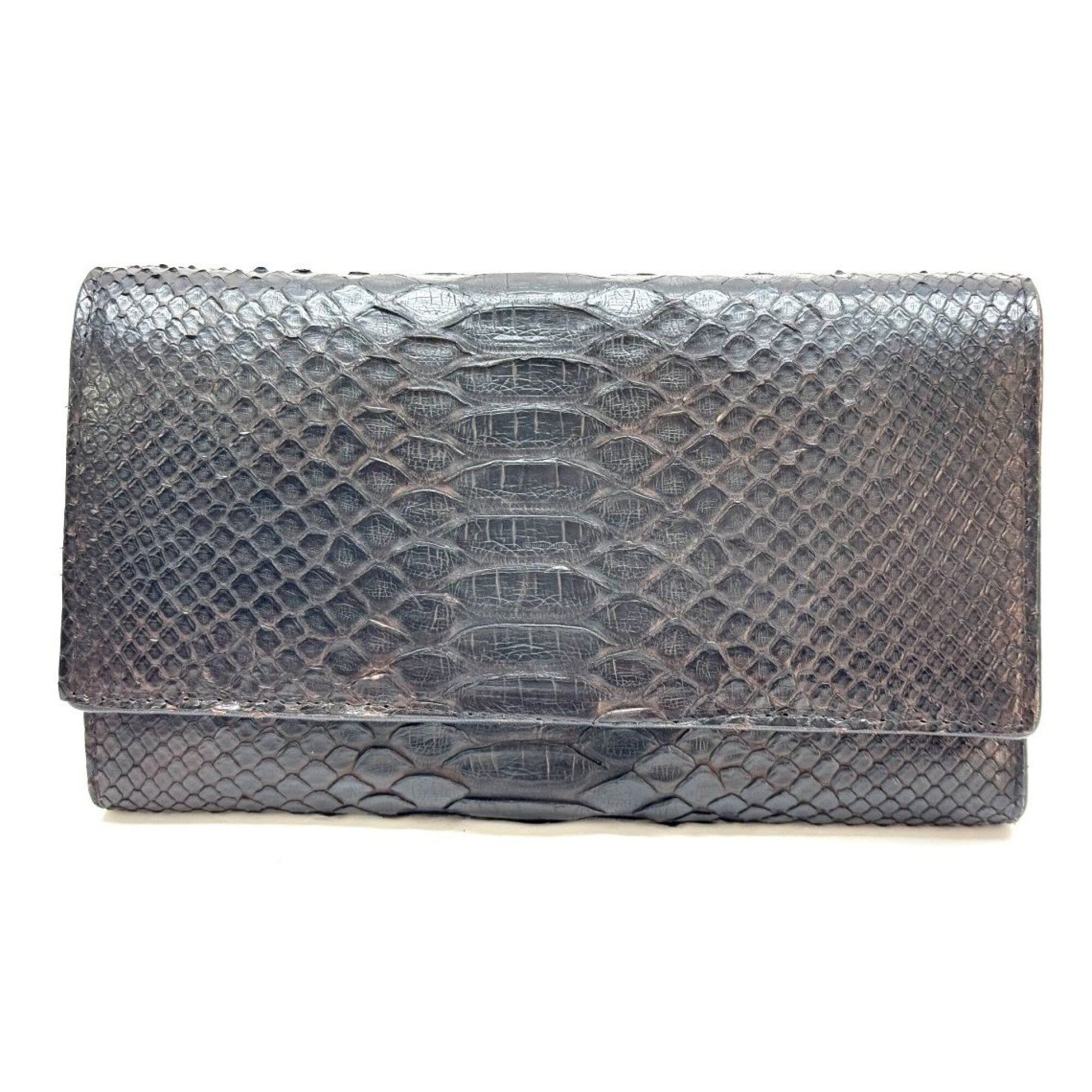Genuine python skin wallet for woman GIRASOLE, DARCK BROWN colour 