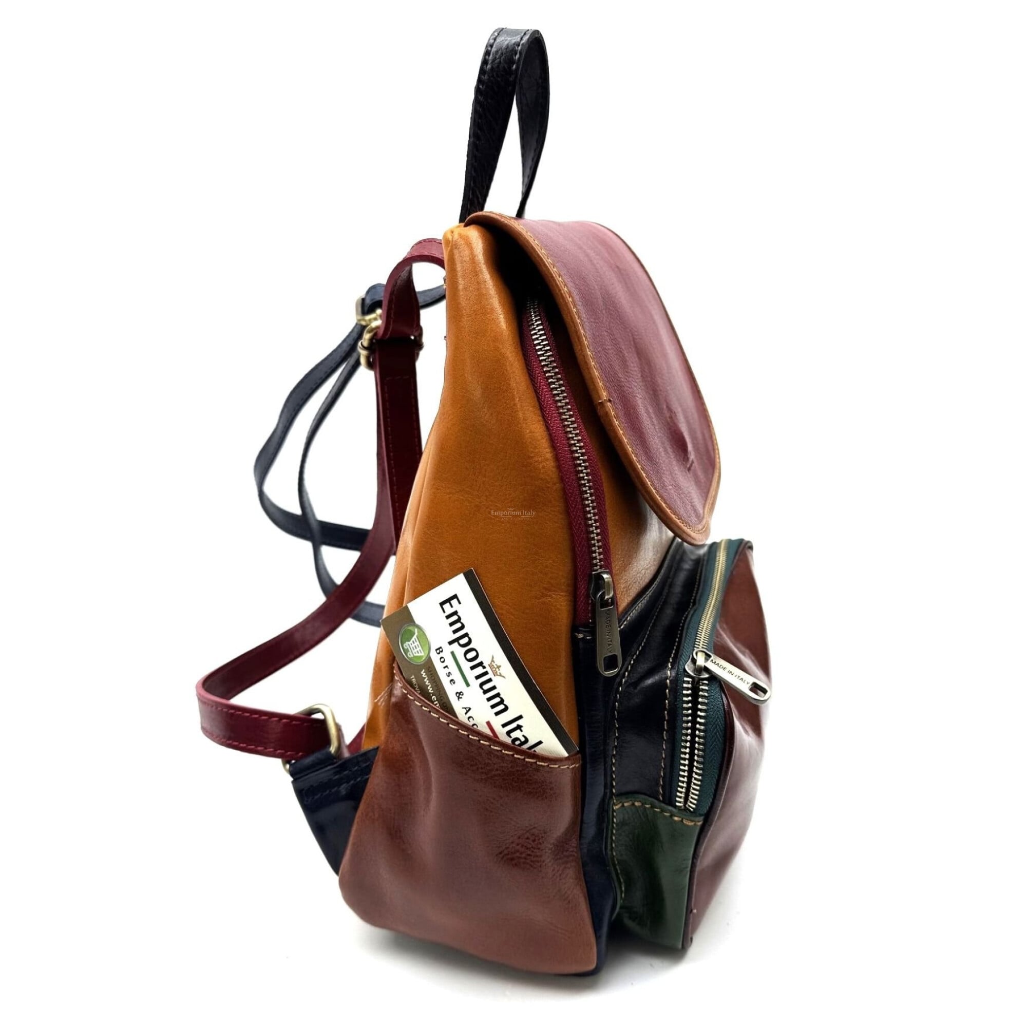 Italian Multi-Color Suede Backpack with Buckle Top EBD2E126-C1D5-4A6E-AAFF-  main image 3