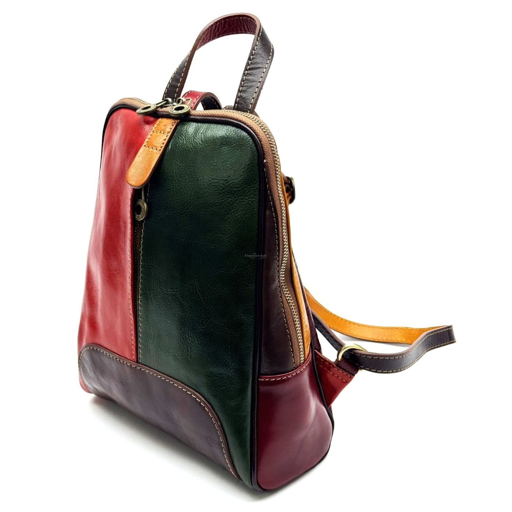 colorful leather backpack purse Soft Backpacks for Women, Colorful Interior zip pocket and two slide pockets FADEON Mini Backpack Purse for