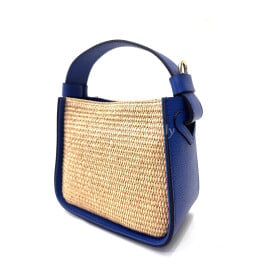 Genuine leather small bag ANITA, color BLUE, CHIAROSCURO ...