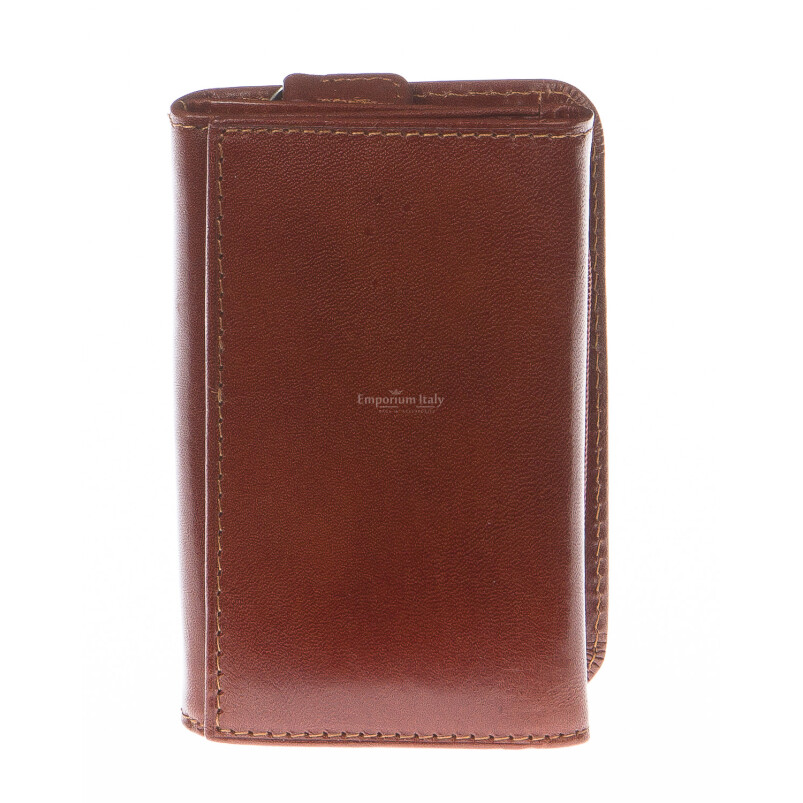 Ladies wallet in genuine traditional leather SANTINI mod IBISCO color BROWN, Made in Italy.