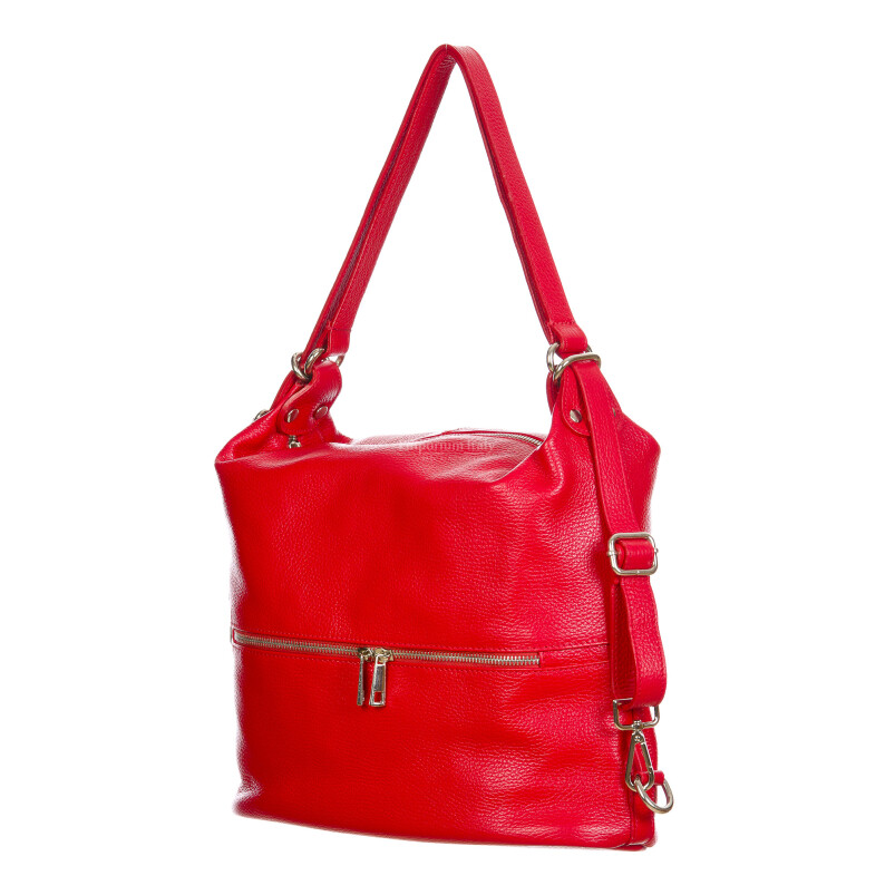 MONTE SIERRA : ladies backpack, soft leather, color : RED, Made in Italy