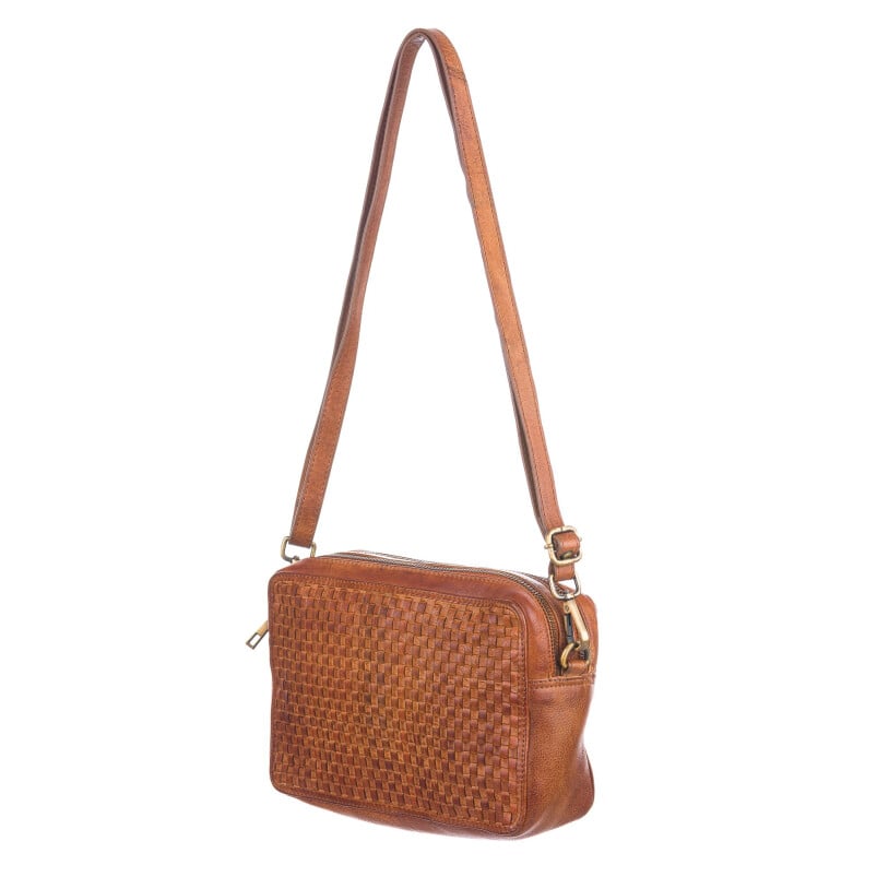 Genuine vintage leather bag for woman VANIA, colour HONEY