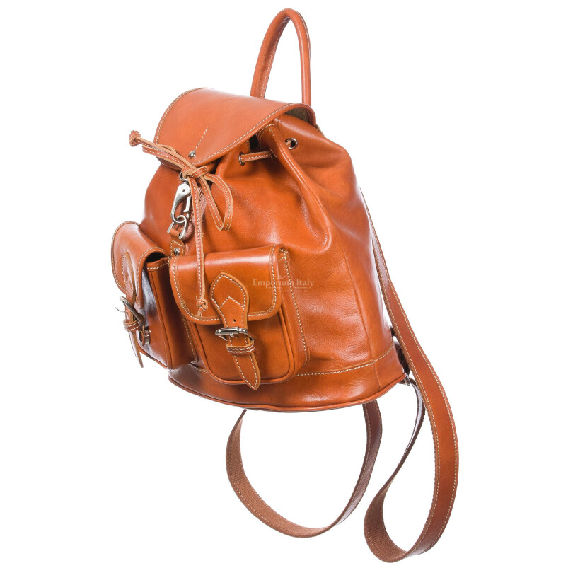 Genuine leather backpack for woman MONTE ROSA, HONEY, CHIAROSCURO, MADE IN  ITALY