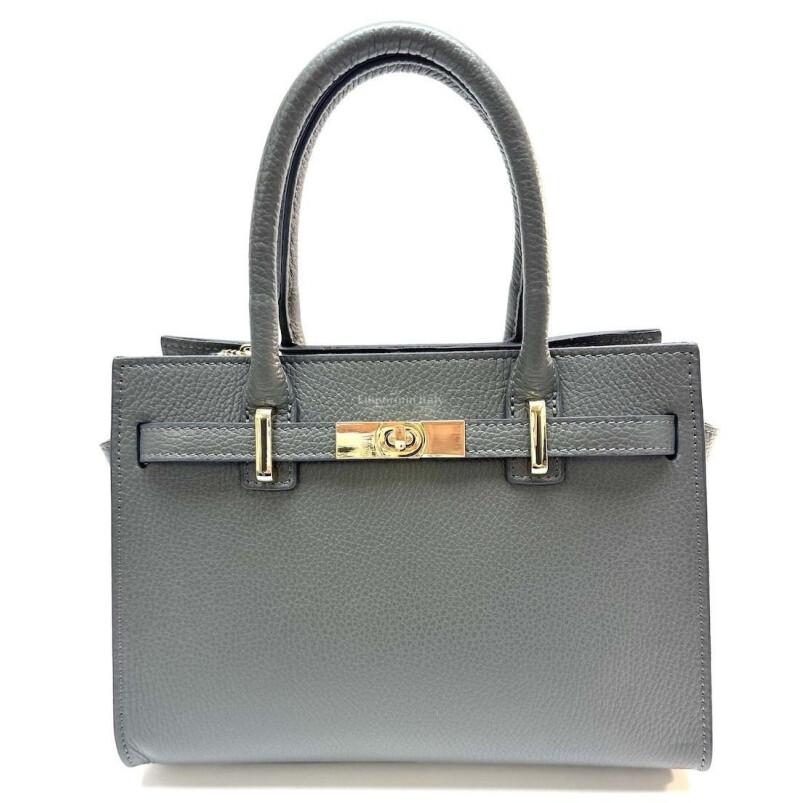 Borsa da donna in vera pelle KRISTAL, colore NERO, CHIAROSCURO, Made in Italy