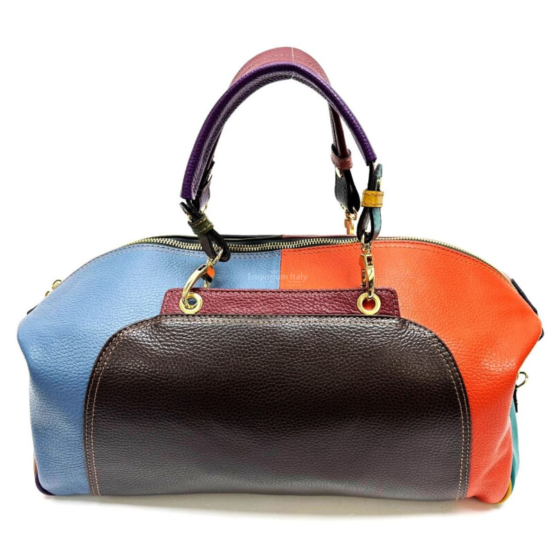 Borsa donna in vera pelle CHIAROSCURO mod. HANA colore MULTICOLORE / ESTIVO Made in Italy