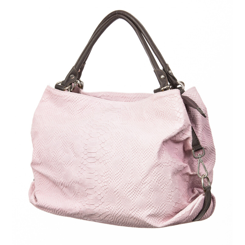 Ladies genuine leather bag CHIARO SCURO mod. DIVA, PINK color, Made in Italy.