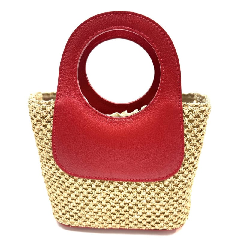 Borsa a spalla da donna in vera pelle CHARLOTTE MINI, colore GIALLO, CHIAROSCURO, Made in Italy
