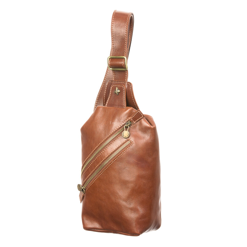 Mens genuine leather bag CHIAROSCURO mod. BERNARDO, BROWN, Made in Italy.