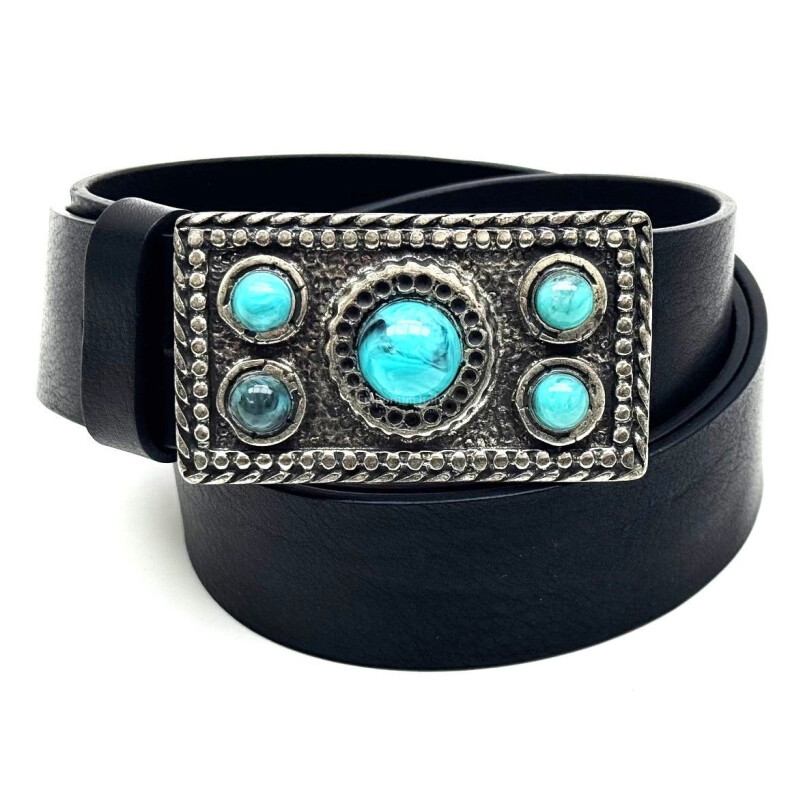 Cintura in vera pelle da uomo AUSTIN, colore NERO, fibbia in metallo con stella del TEXAS, CHIAROSCURO, MADE IN ITALY